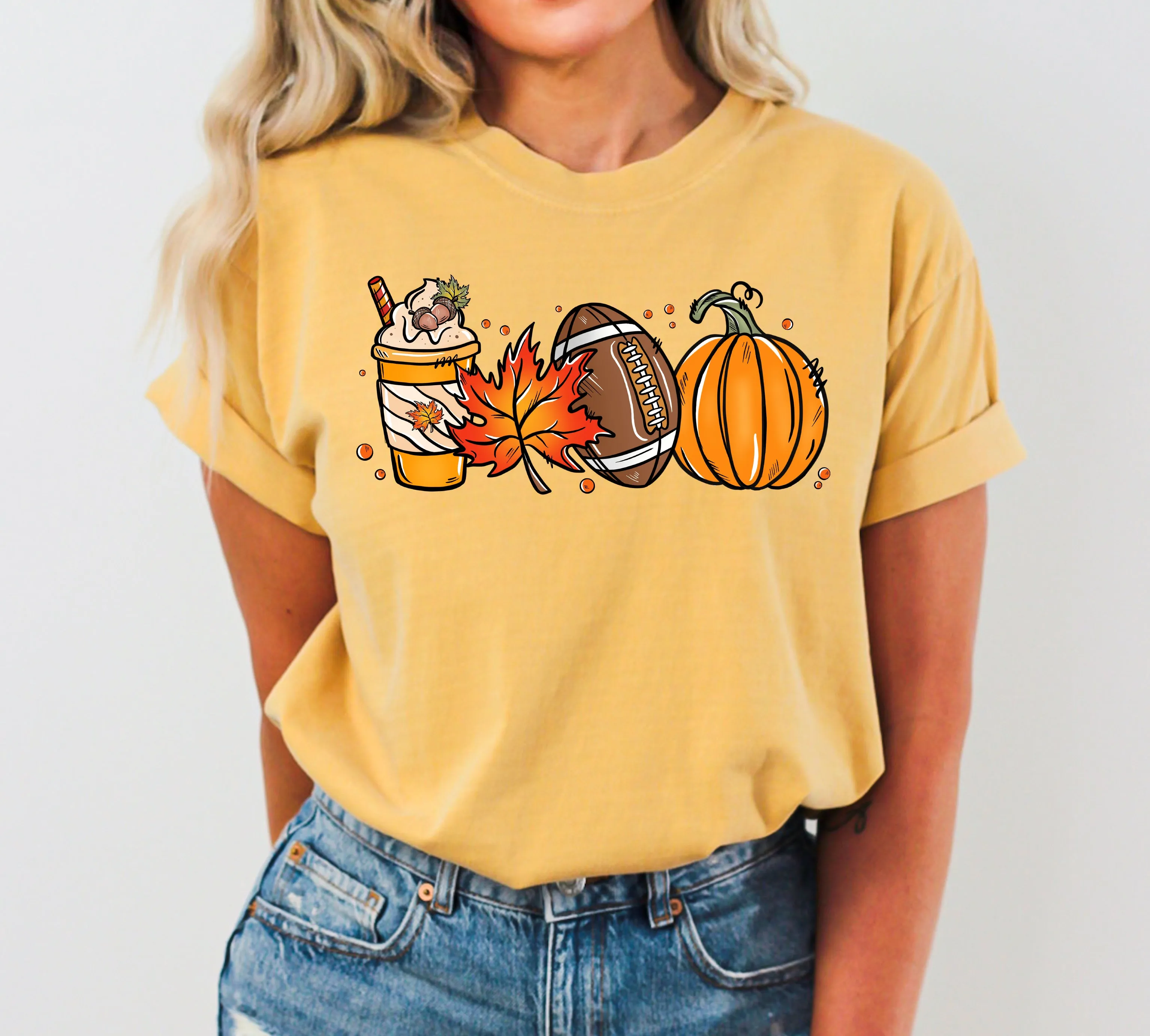 Football Icons, Fall, Pumpkin, Vintage, Western, Witch, Aesthetic, Meme, Halloween, Costume, Tshirt Comfort Colors T-Shirt sold by Refinery Number One product image thumbnail 5