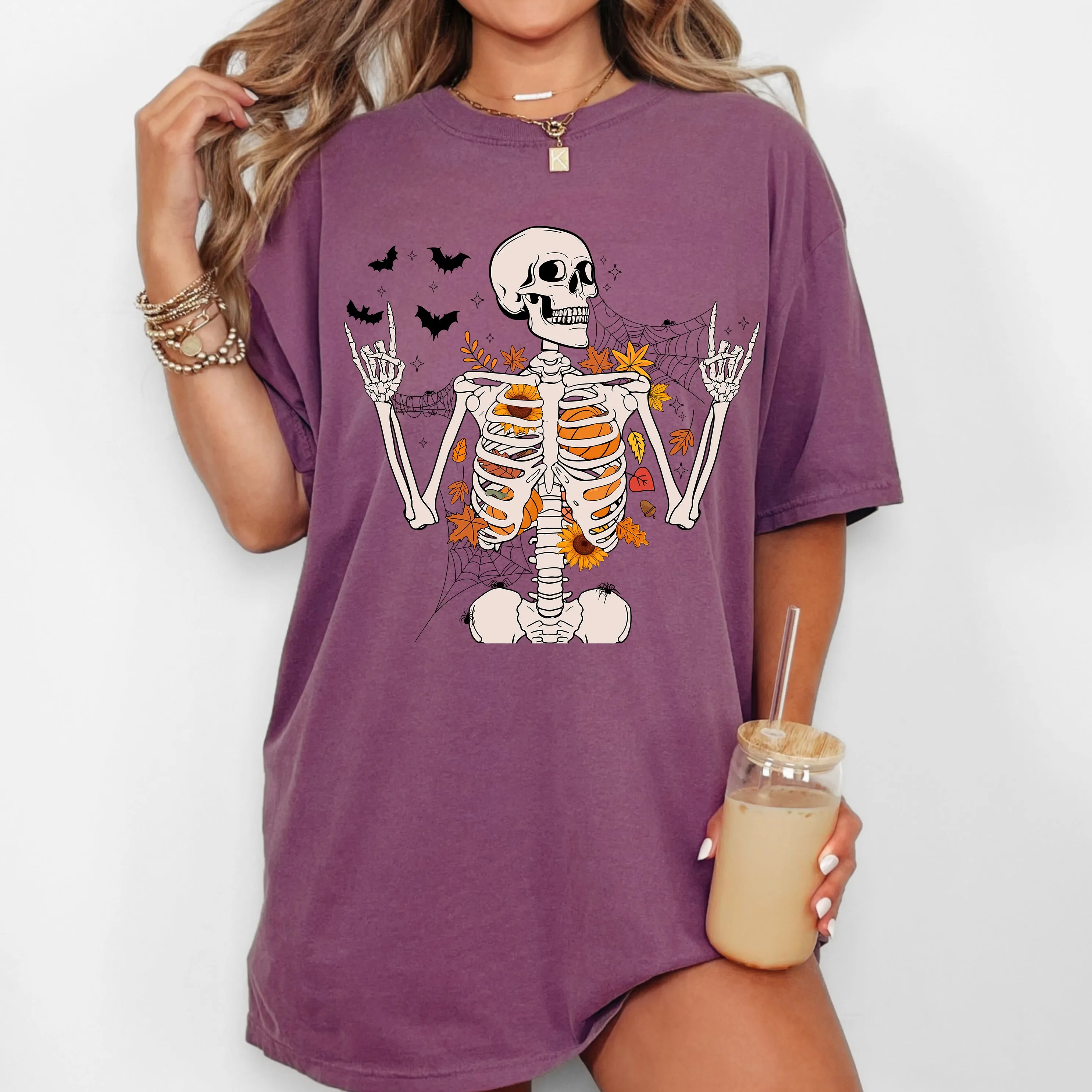 Funny Skeleton, Flowers, Rock, Western, Witch, Aesthetic, Meme, Halloween, Costume, Tshirt Comfort Colors T-Shirt sold by Refinery Number One product image thumbnail 2