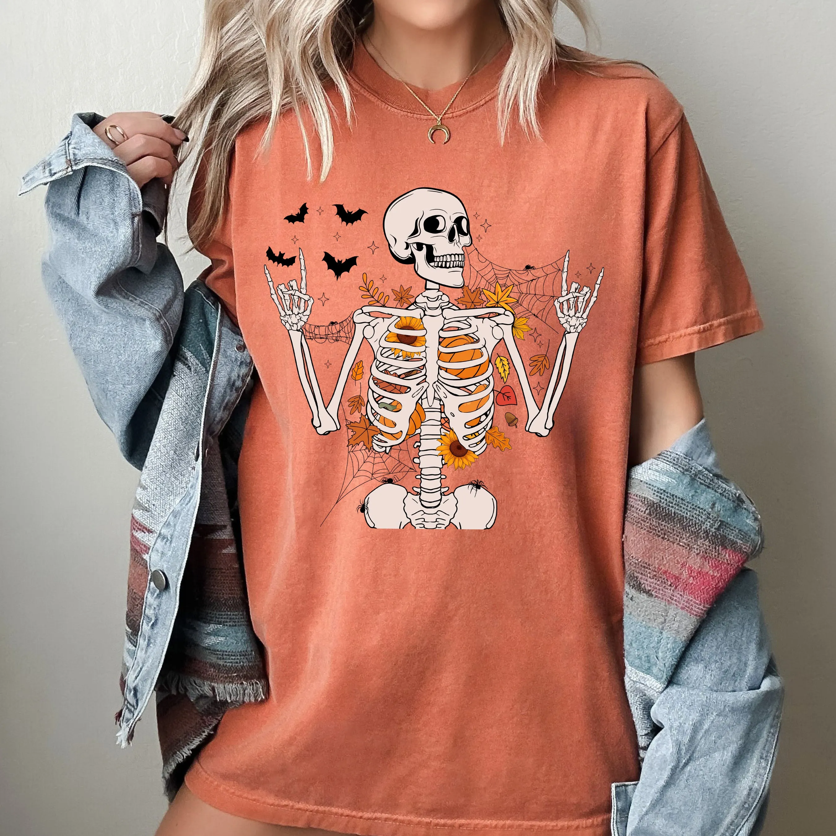 Funny Skeleton, Flowers, Rock, Western, Witch, Aesthetic, Meme, Halloween, Costume, Tshirt Comfort Colors T-Shirt sold by Refinery Number One product image thumbnail 3