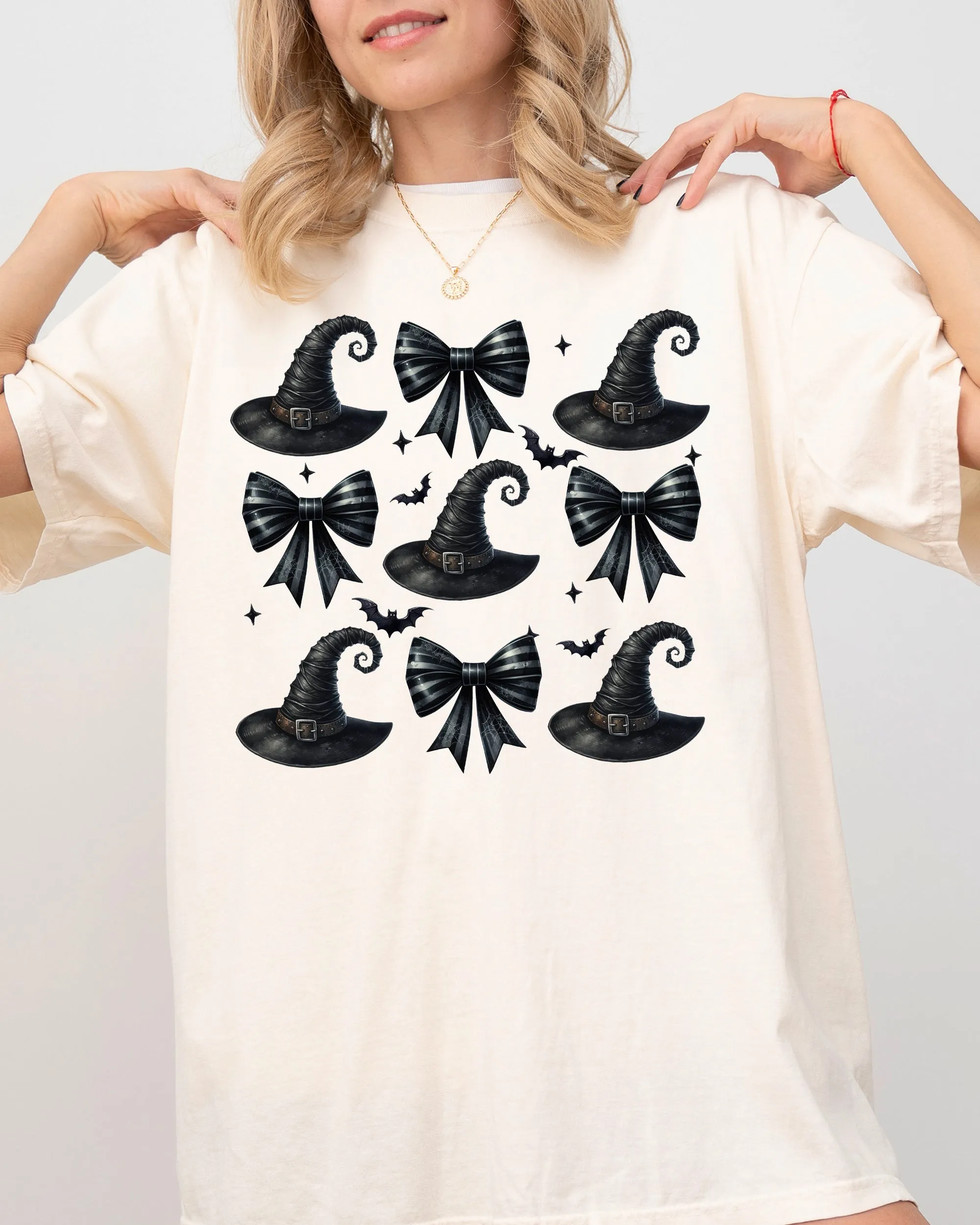 Mini Witch Hats, Bows, Western, Witch, Aesthetic, Meme, Halloween, Costume, Tshirt Comfort Colors T-Shirt sold by Refinery Number One product image thumbnail 2