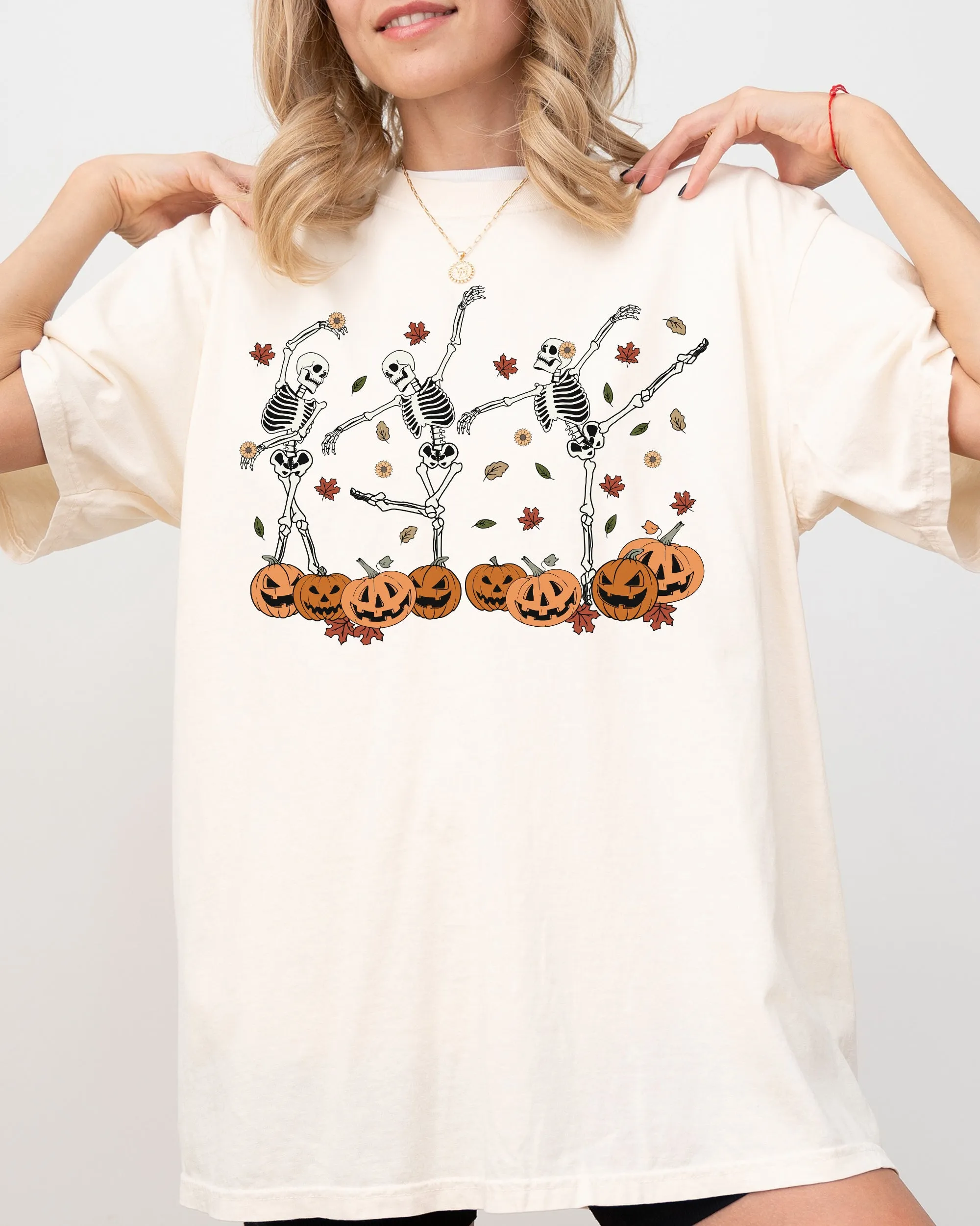 Dancing Skeletons, Fall Leaves, Vintage, Western, Witch, Aesthetic, Meme, Halloween, Costume, Tshirt Comfort Colors T-Shirt sold by Refinery Number One product image thumbnail 3