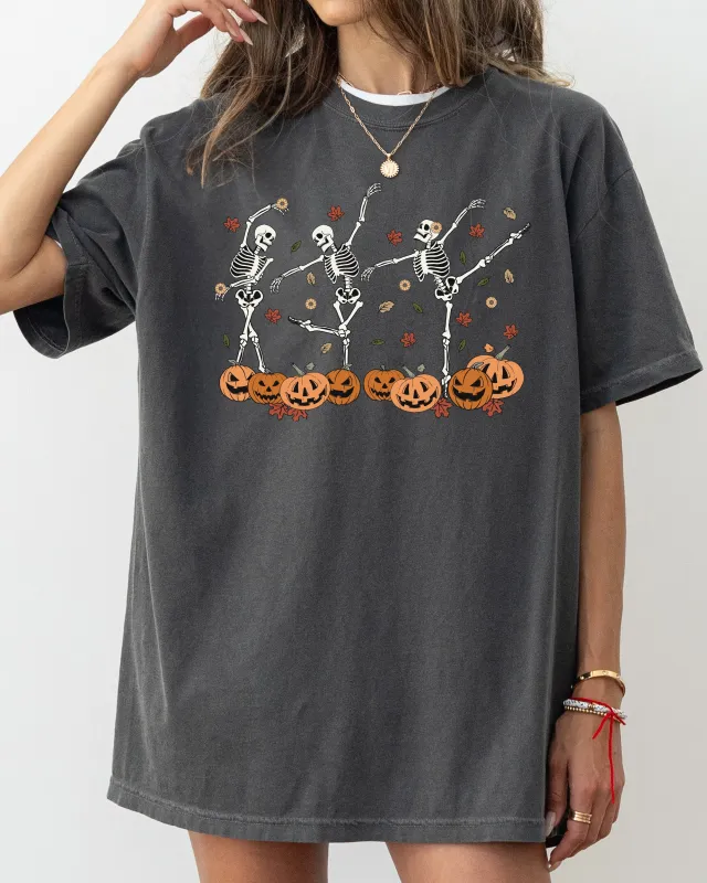 Dancing Skeletons, Fall Leaves, Vintage, Western, Witch, Aesthetic, Meme, Halloween, Costume, Tshirt Comfort Colors T-Shirt sold by Refinery Number One