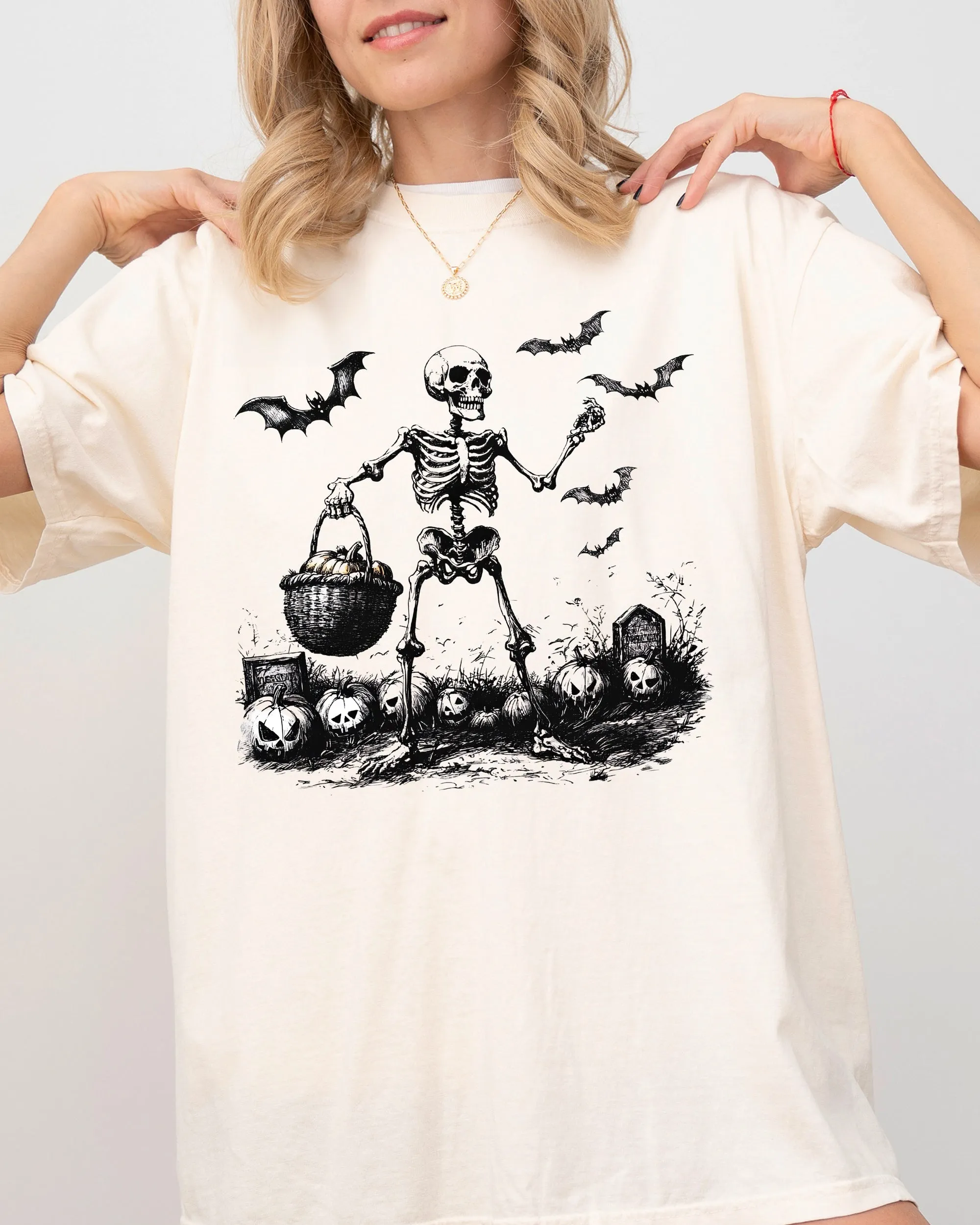 Skeleton, Ghost, Pumpkin Patch, Vintage, Western, Witch, Aesthetic, Meme, Halloween, Costume, Tshirt Comfort Colors T-Shirt sold by Refinery Number One