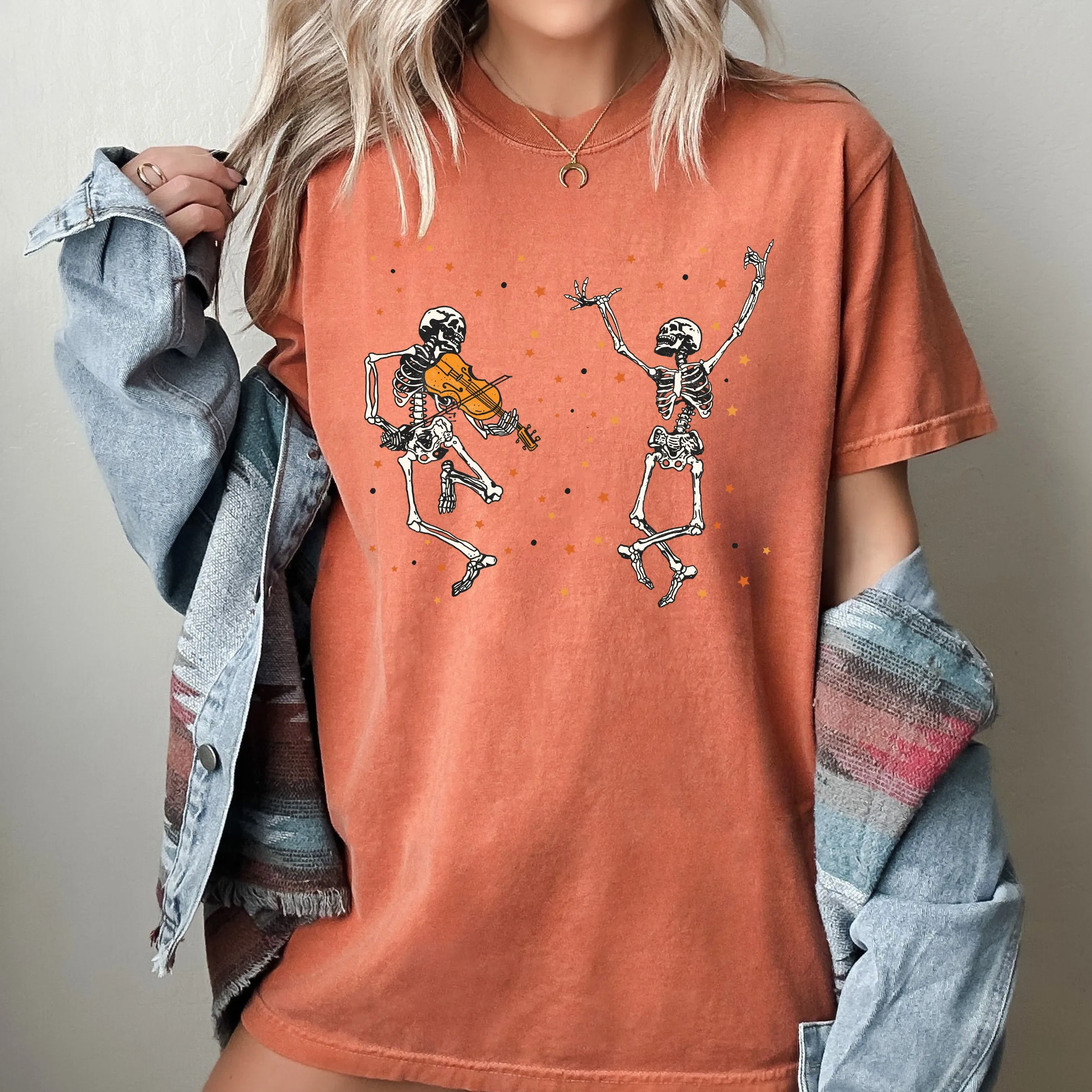 Dancing Skeletons, Stars, Vintage, Western, Witch, Aesthetic, Meme, Halloween, Costume, Tshirt Comfort Colors T-Shirt sold by Refinery Number One product image thumbnail 3