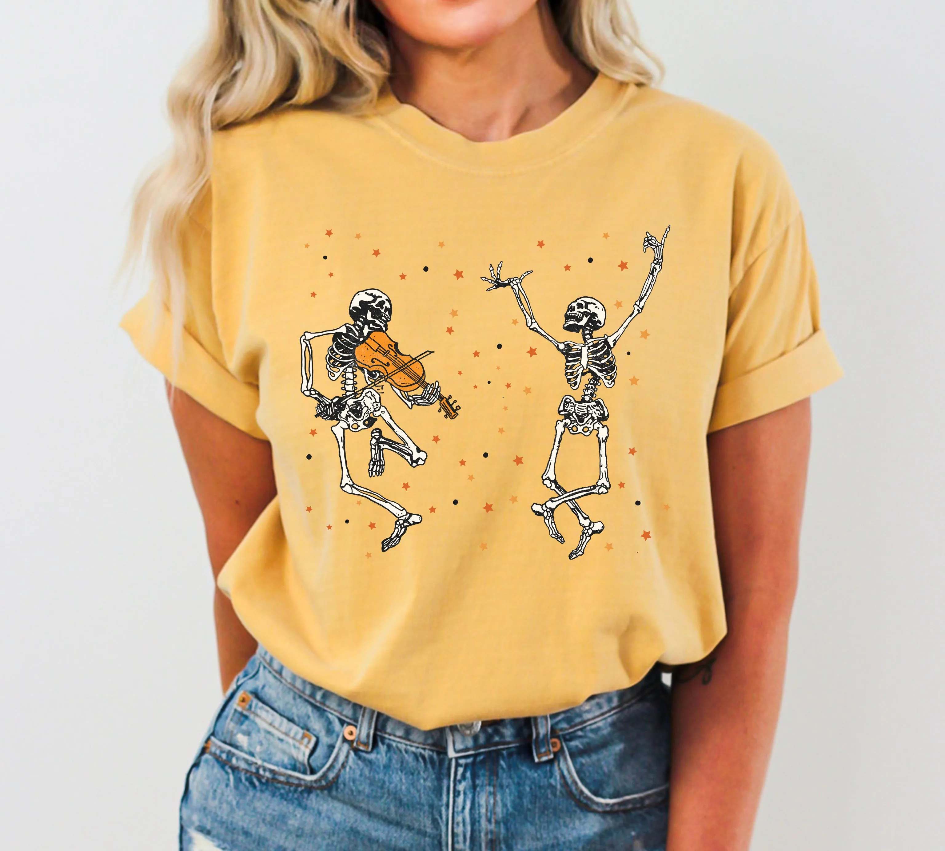 Dancing Skeletons, Stars, Vintage, Western, Witch, Aesthetic, Meme, Halloween, Costume, Tshirt Comfort Colors T-Shirt sold by Refinery Number One product image thumbnail 5