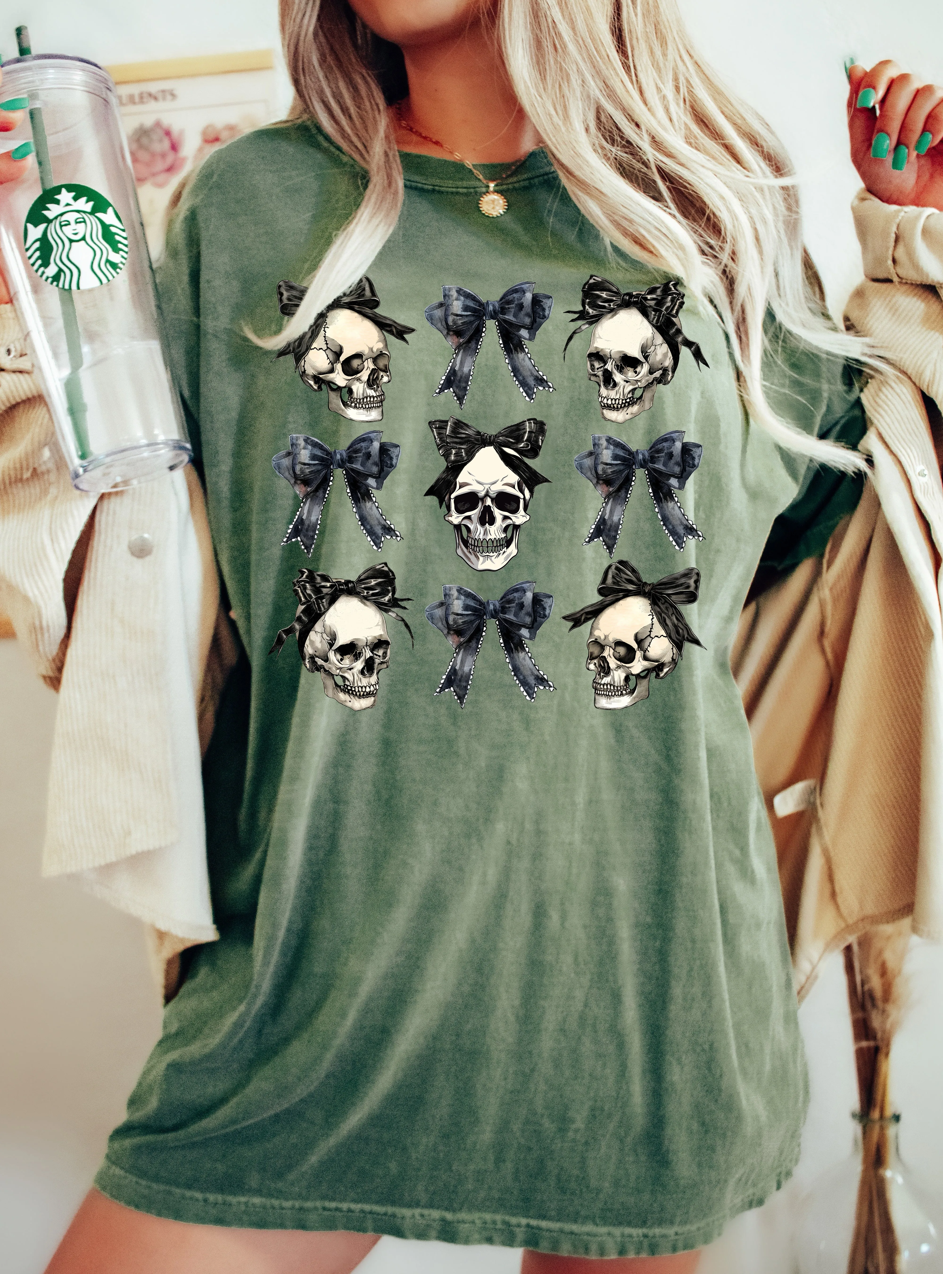 Skull, Bow, Coquette, Vintage, Western, Witch, Aesthetic, Meme, Halloween, Costume, Tshirt Comfort Colors T-Shirt sold by Refinery Number One product image thumbnail 3