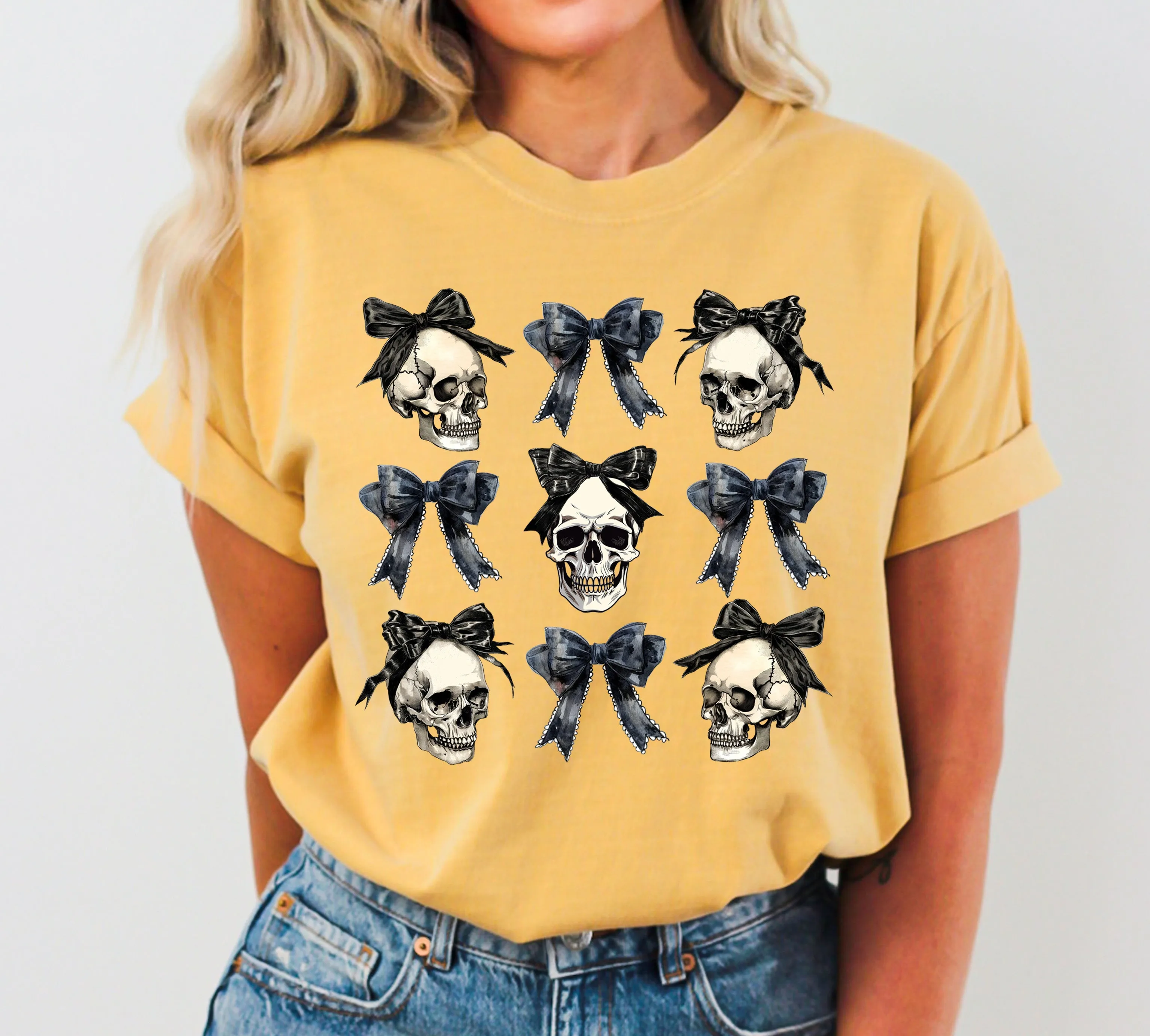 Skull, Bow, Coquette, Vintage, Western, Witch, Aesthetic, Meme, Halloween, Costume, Tshirt Comfort Colors T-Shirt sold by Refinery Number One product image thumbnail 5