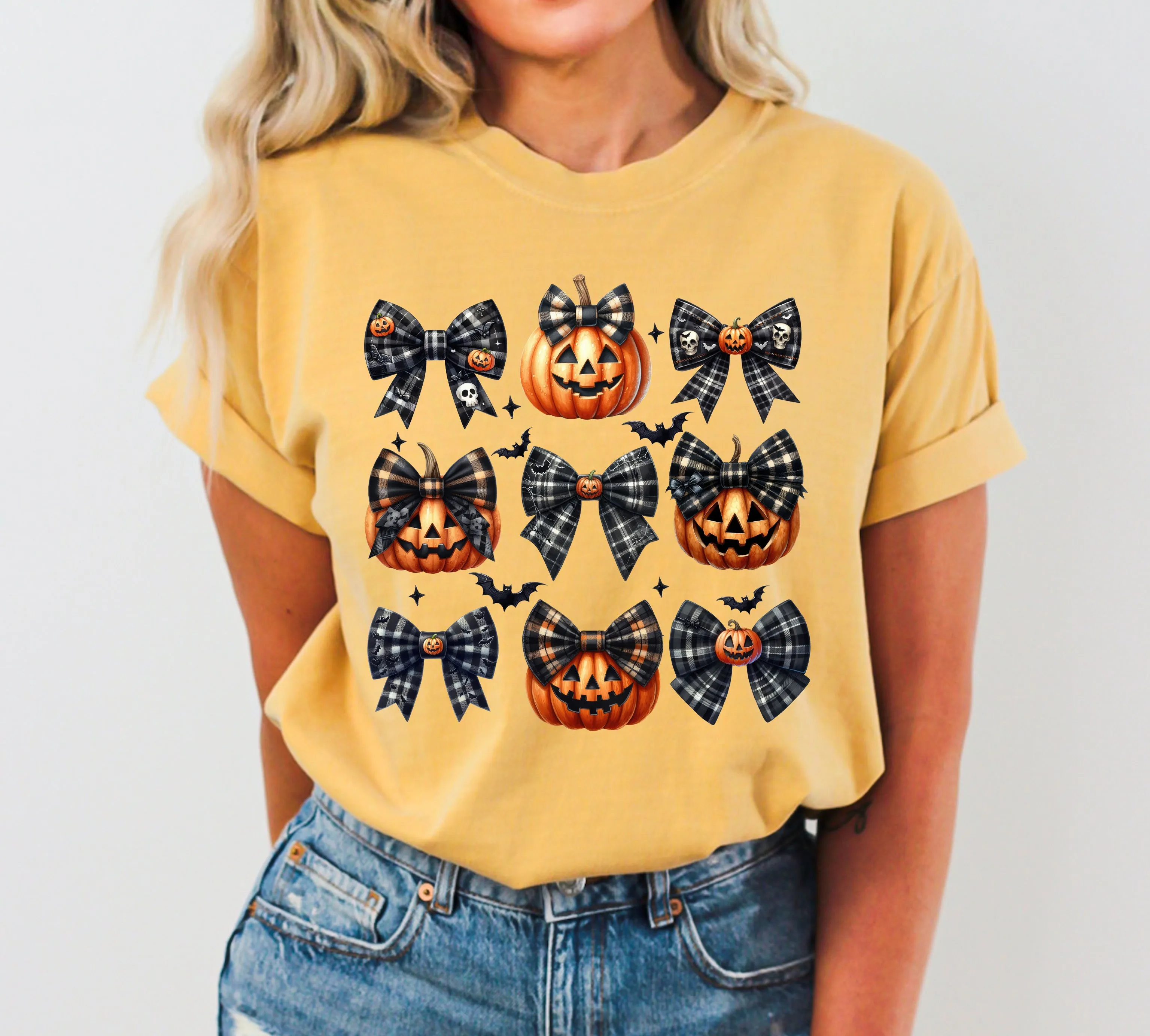 Pumpkin, Bow, Coquette, Vintage, Western, Witch, Aesthetic, Meme, Halloween, Costume, Tshirt Comfort Colors T-Shirt sold by Refinery Number One product image thumbnail 3