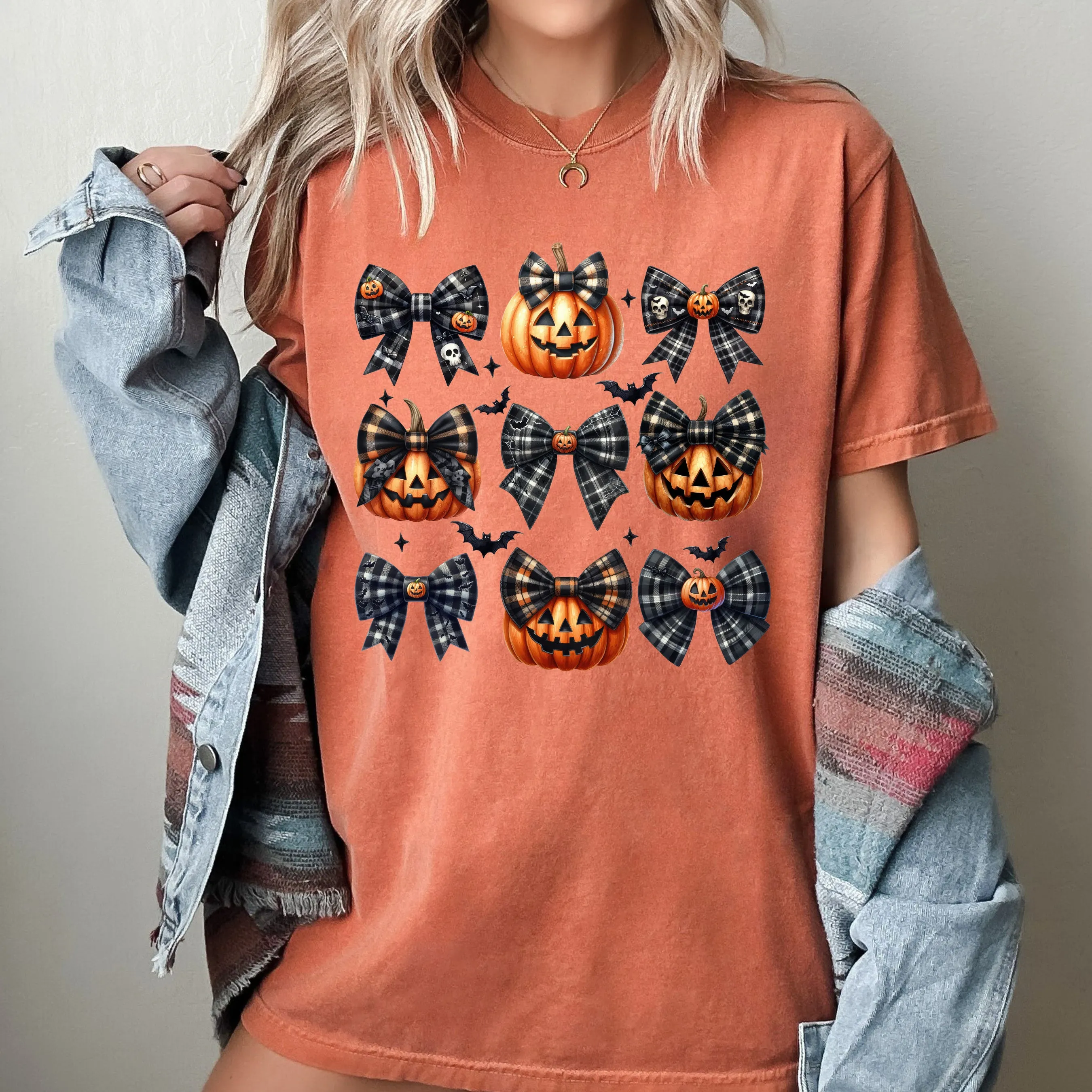 Pumpkin, Bow, Coquette, Vintage, Western, Witch, Aesthetic, Meme, Halloween, Costume, Tshirt Comfort Colors T-Shirt sold by Refinery Number One
