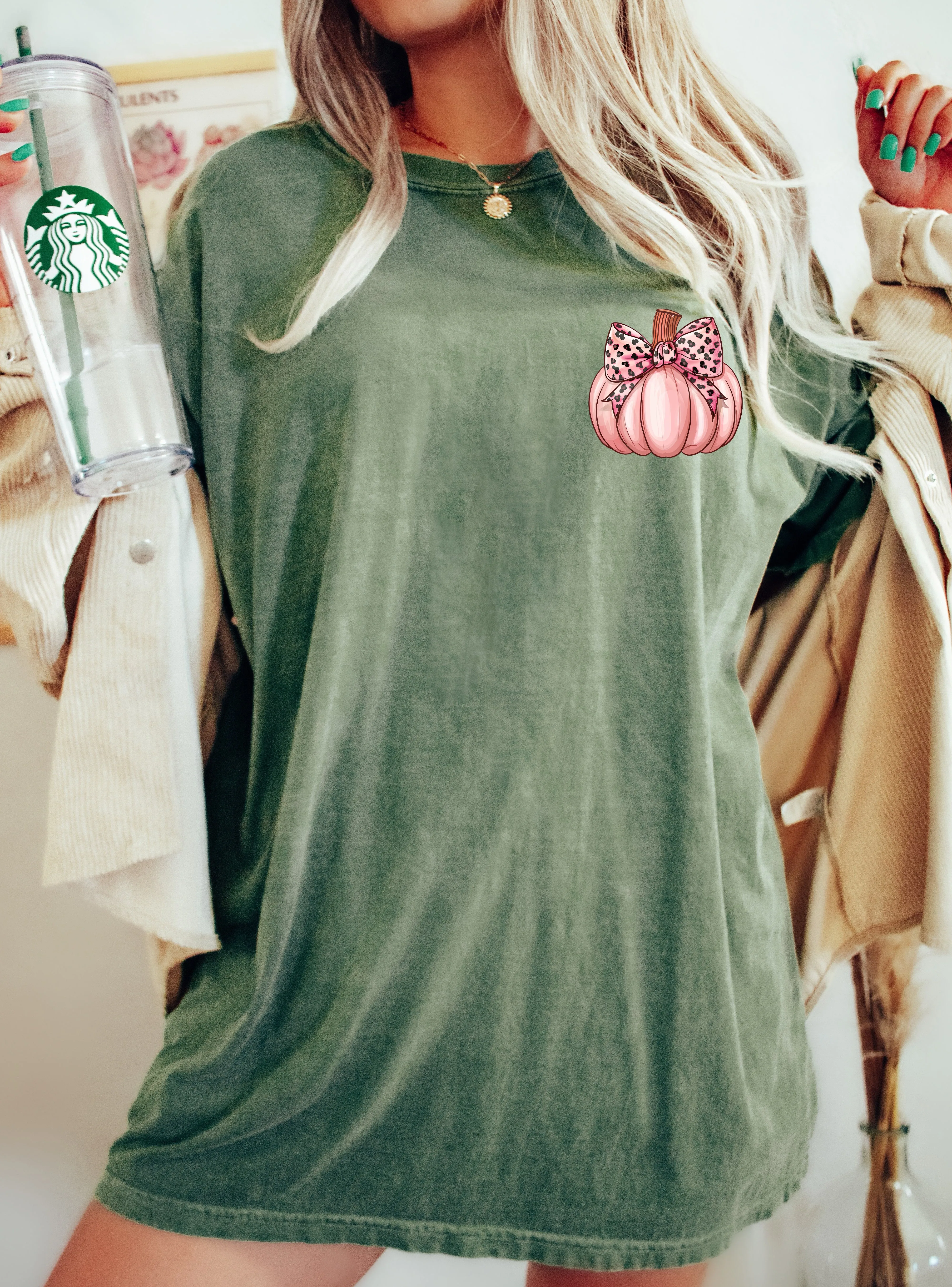 Pink Pumpkin, Coquette, Pocket Print, Vintage, Western, Witch, Aesthetic, Meme, Halloween, Costume, Tshirt Comfort Colors T-Shirt sold by Refinery Number One product image thumbnail 5