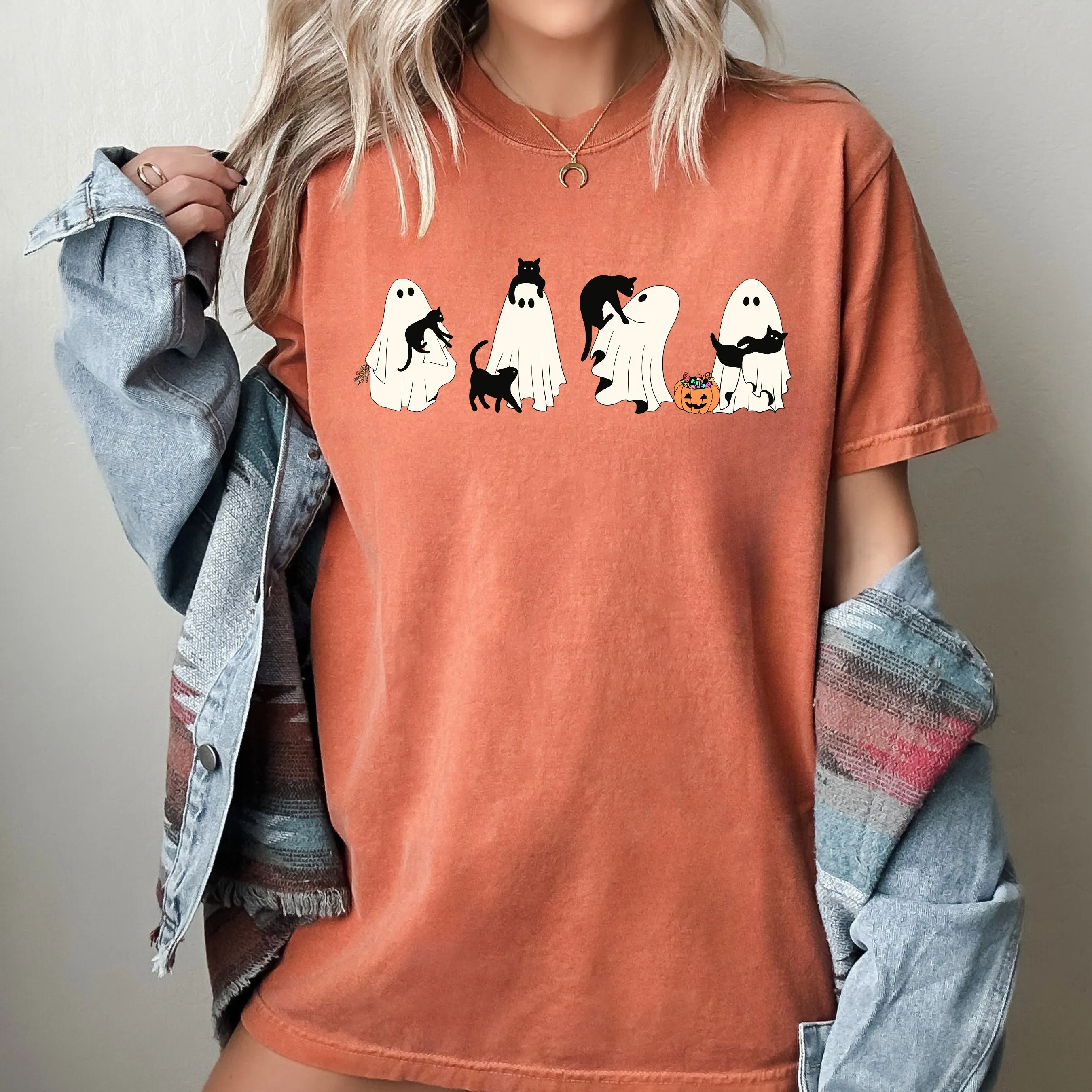 Black Cat, Ghost, Skeleton, Vintage, Western, Witch, Aesthetic, Meme, Halloween, Costume, Tshirt Comfort Colors T-Shirt sold by Refinery Number One