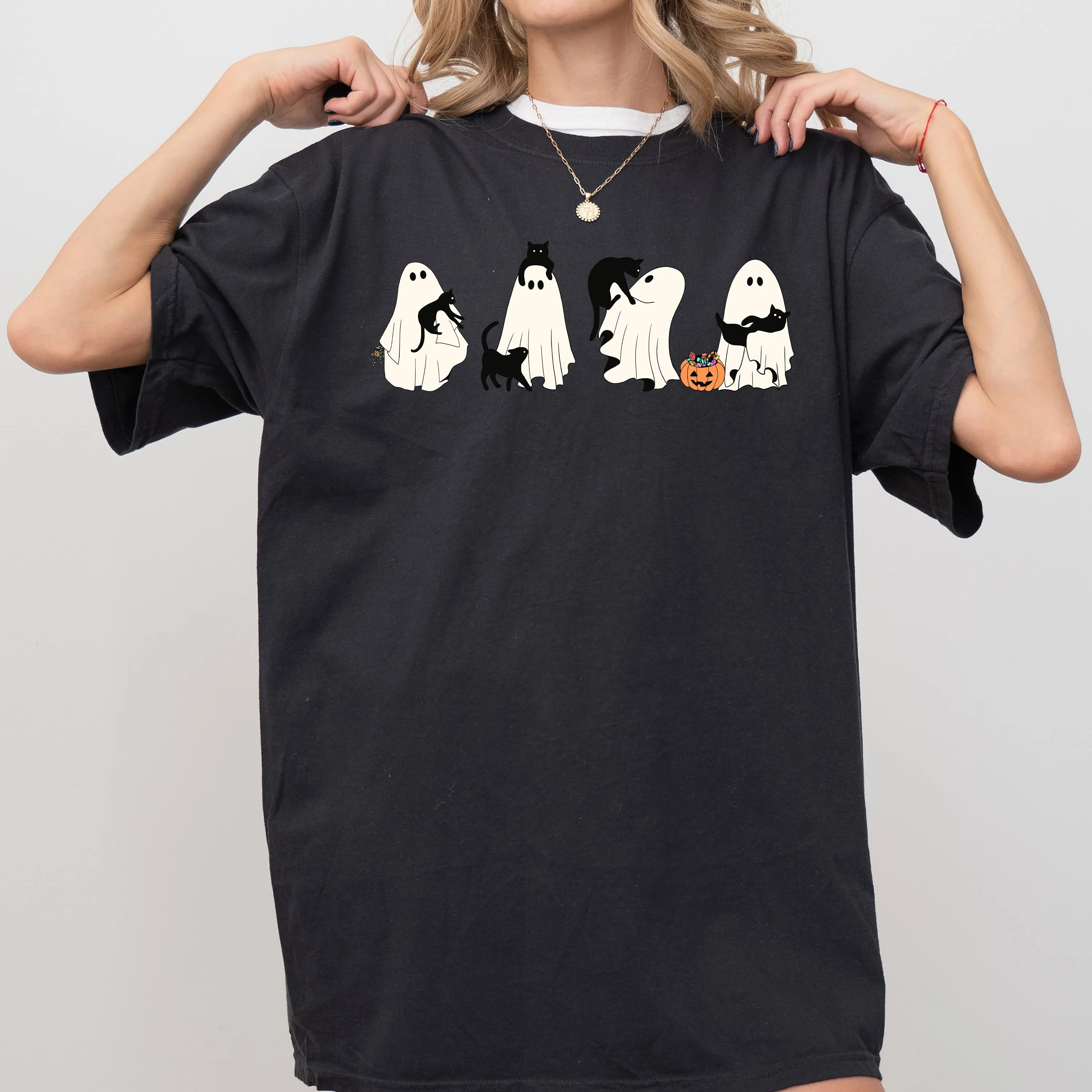 Black Cat, Ghost, Skeleton, Vintage, Western, Witch, Aesthetic, Meme, Halloween, Costume, Tshirt Comfort Colors T-Shirt sold by Refinery Number One product image thumbnail 5