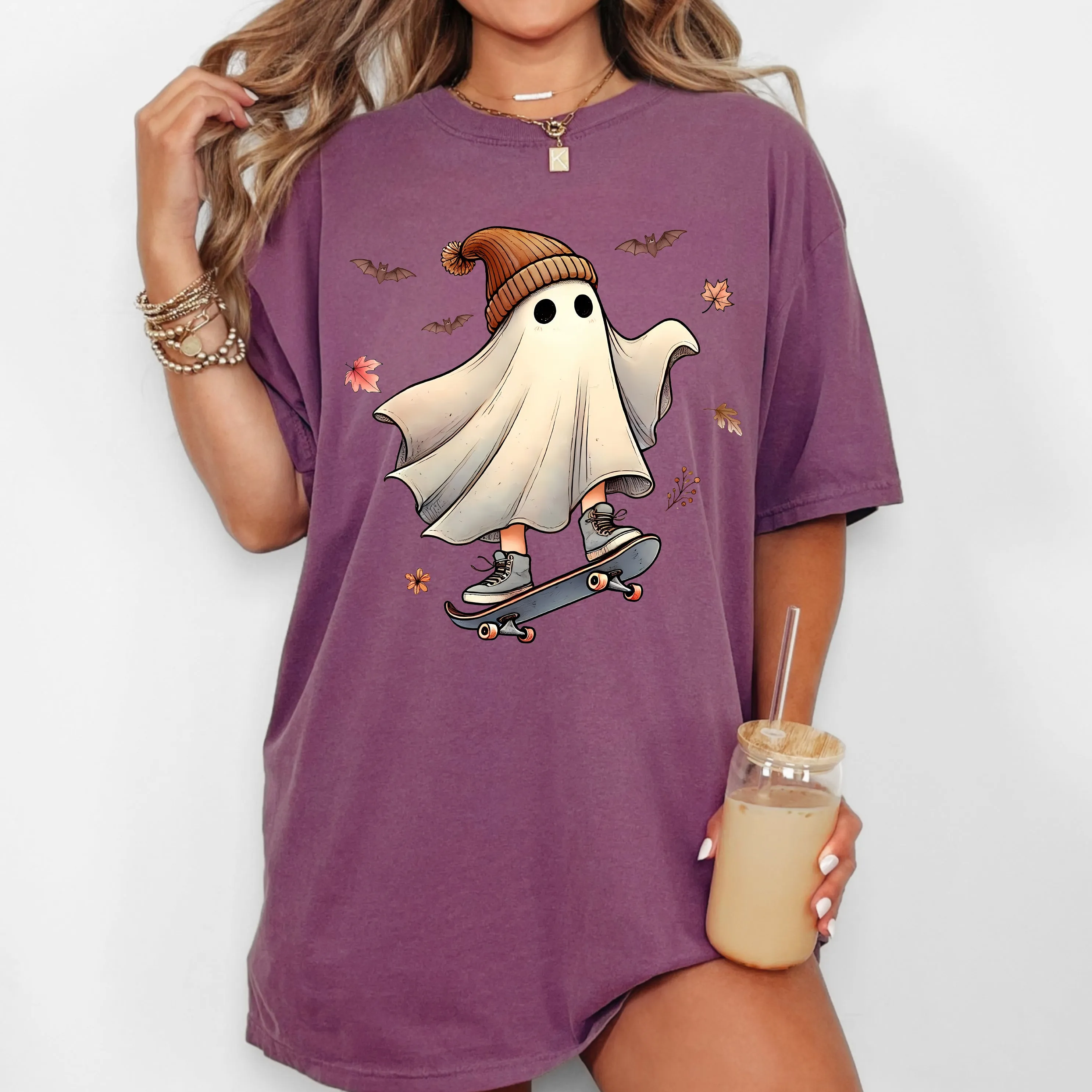 Skater Ghost, Pumpkin, Skeleton, Vintage, Western, Witch, Aesthetic, Meme, Halloween, Costume, Tshirt Comfort Colors T-Shirt sold by Refinery Number One product image thumbnail 2