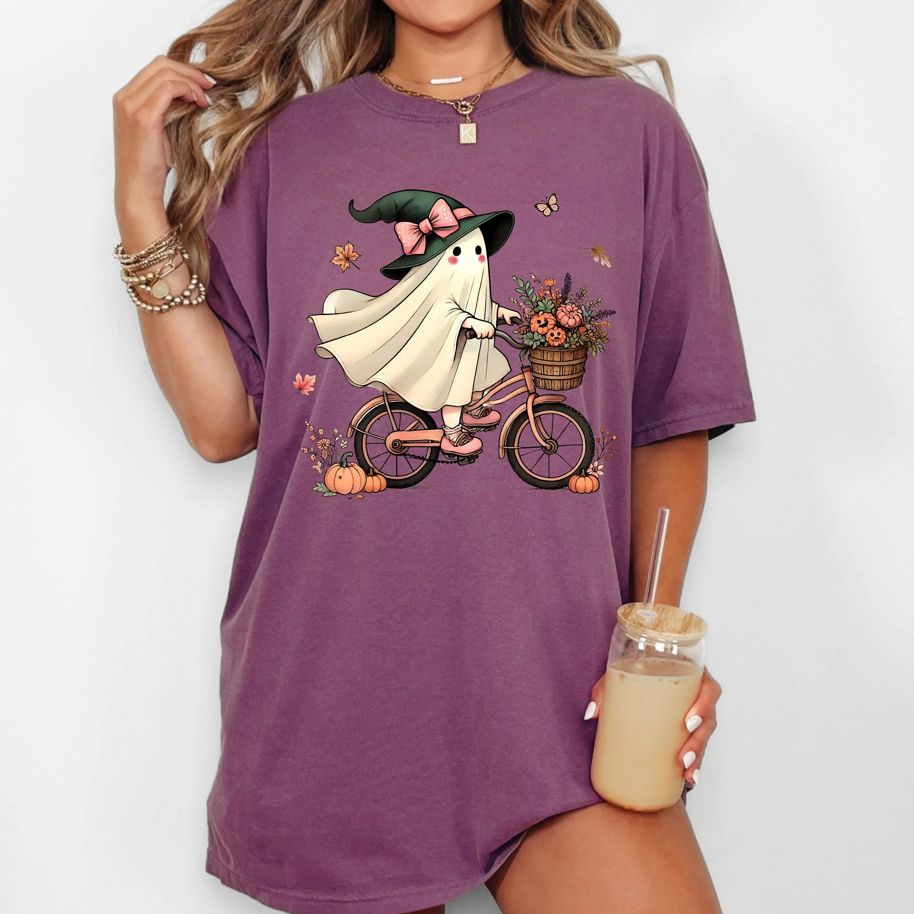 Ghost, Bicycle, Skeleton, Vintage, Western, Witch, Aesthetic, Meme, Halloween, Costume, Tshirt Comfort Colors T-Shirt sold by Refinery Number One product image thumbnail 3