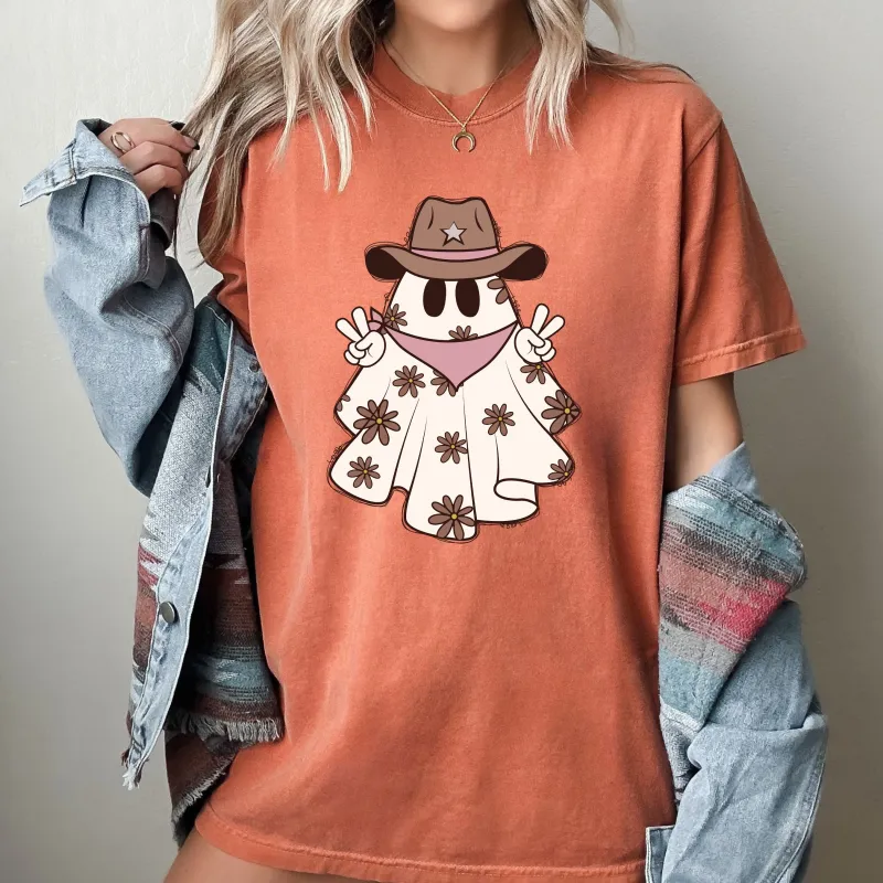 Cowboy Ghost, Vintage, Western, Witch, Aesthetic, Meme, Halloween, Costume, Tshirt Comfort Colors T-Shirt sold by Refinery Number One