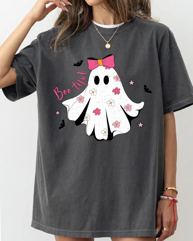 Bootiful Ghost, Coquette, Bow, Vintage, Western, Witch, Aesthetic, Meme, Halloween, Costume, Tshirt Comfort Colors T-Shirt sold by Refinery Number One