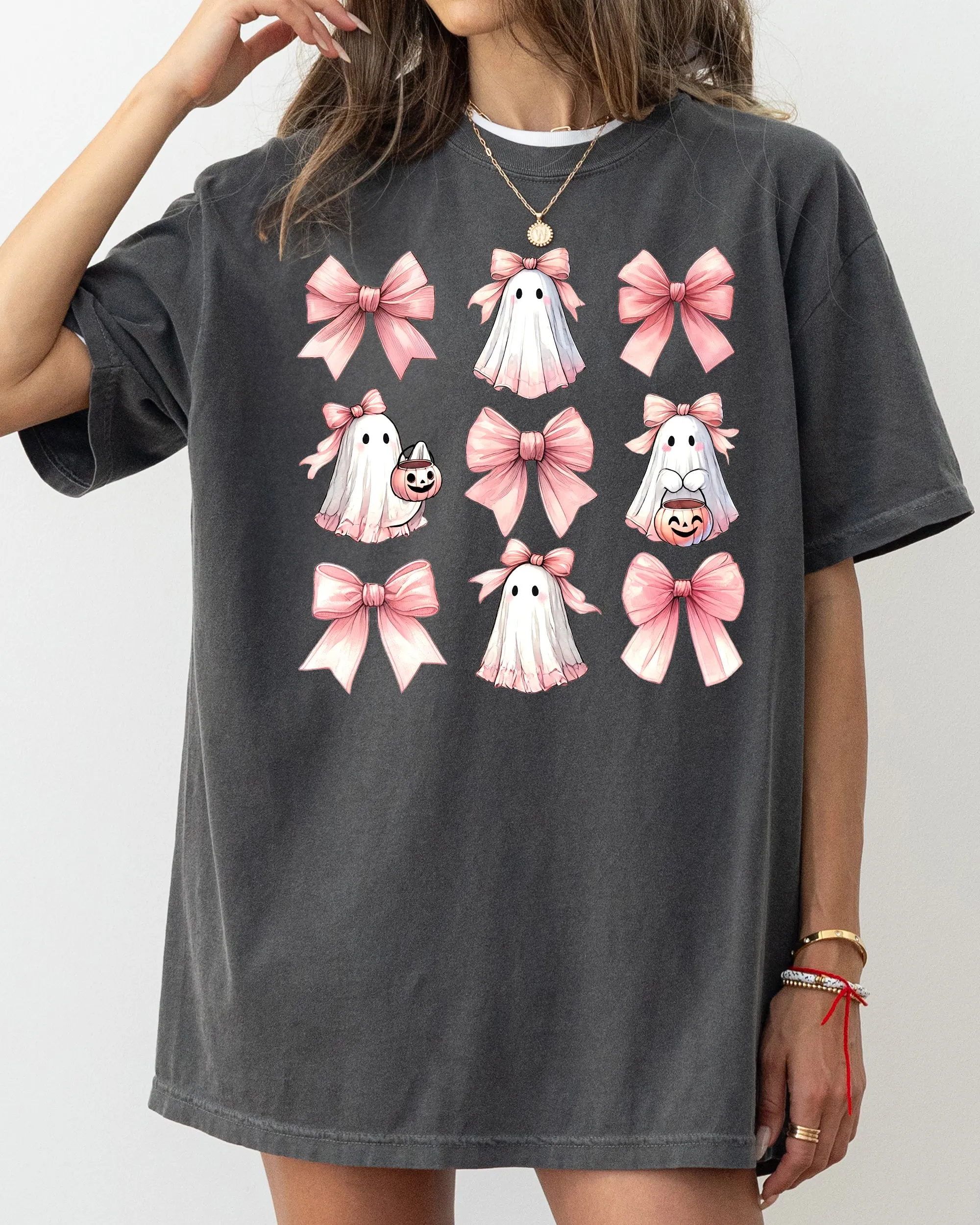 Pink Bow, Ghost, Coquette, Vintage, Western, Witch, Aesthetic, Meme, Halloween, Costume, Tshirt Comfort Colors T-Shirt sold by Refinery Number One product image thumbnail 2