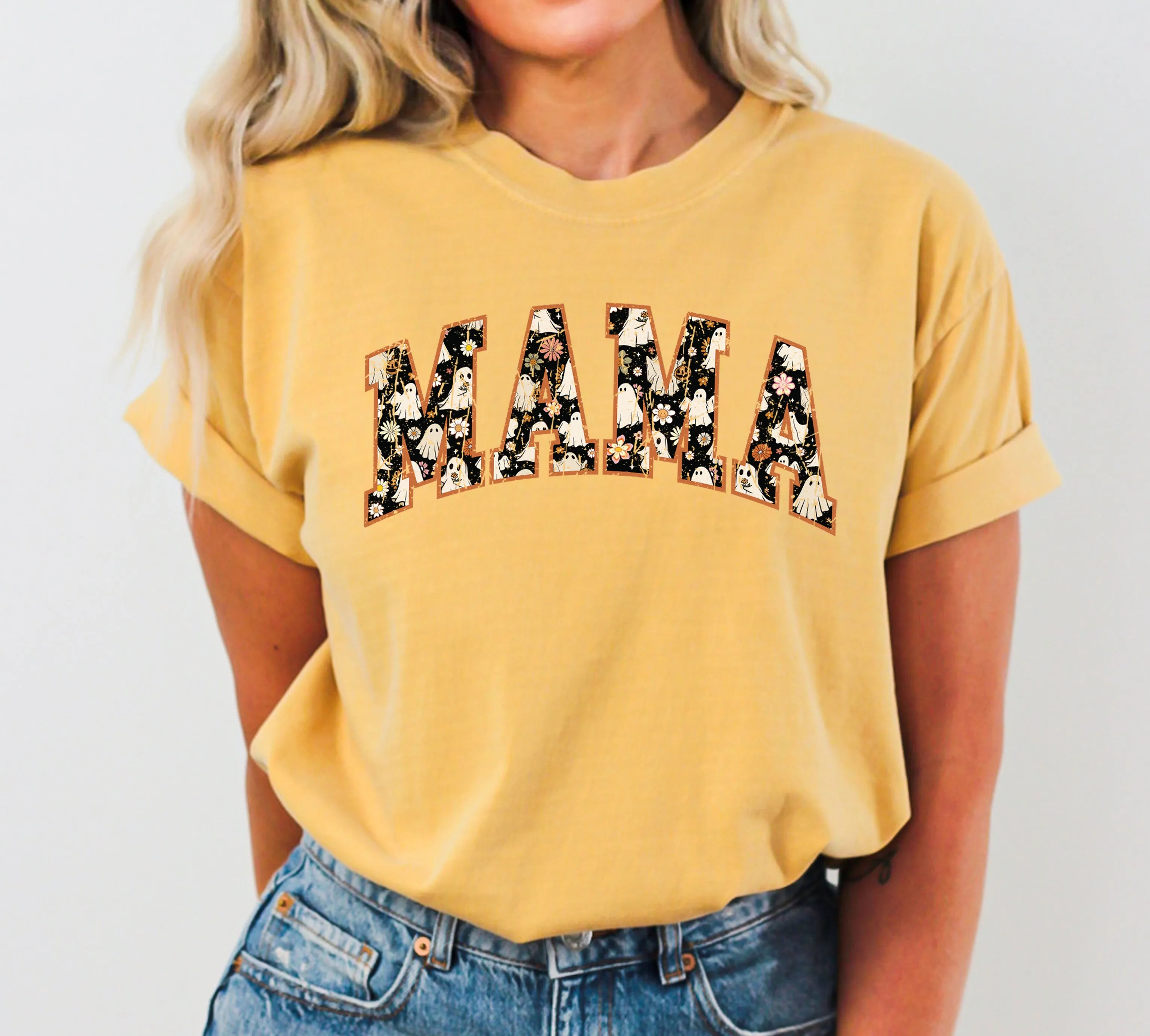 Mama, Retro, Ghost, Floral, Vintage, Western, Witch, Aesthetic, Meme, Halloween, Costume, Tshirt Comfort Colors T-Shirt sold by Refinery Number One product image thumbnail 3