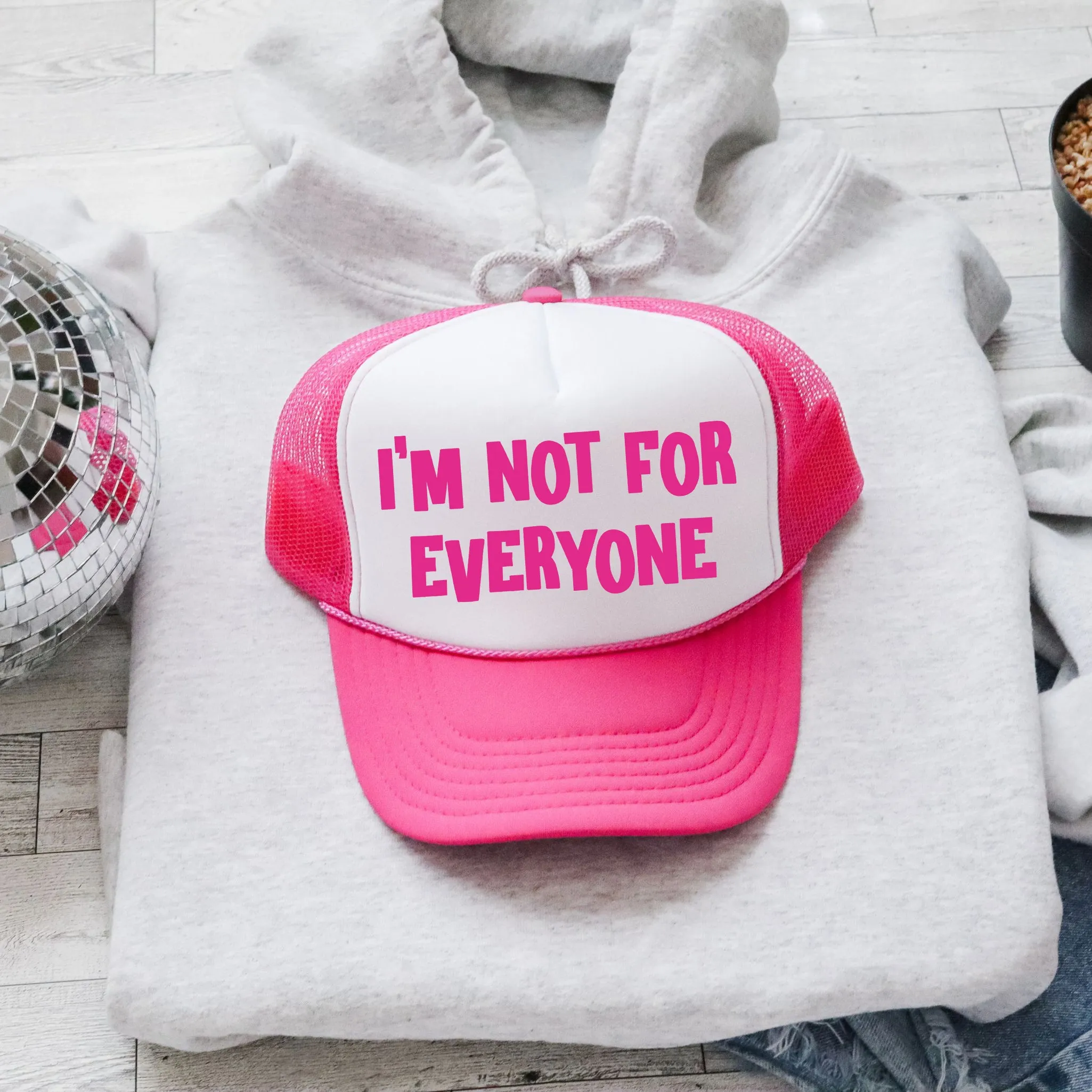 I’m Not for Everyone, Sassy, Funny, Bright Pink Snapback Trucker Hat sold by Refinery Number One