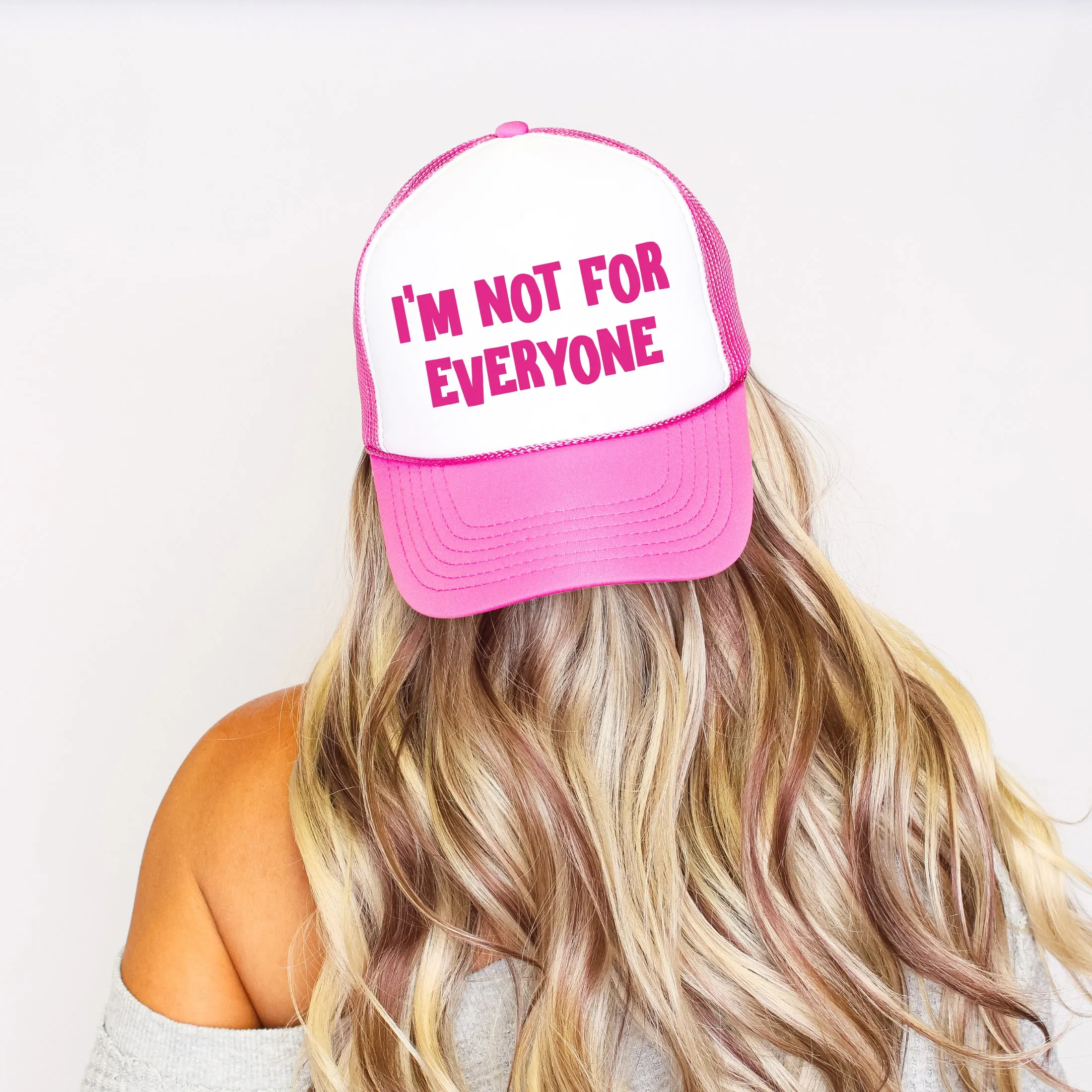 I’m Not for Everyone, Sassy, Funny, Bright Pink Snapback Trucker Hat sold by Refinery Number One product image thumbnail 3