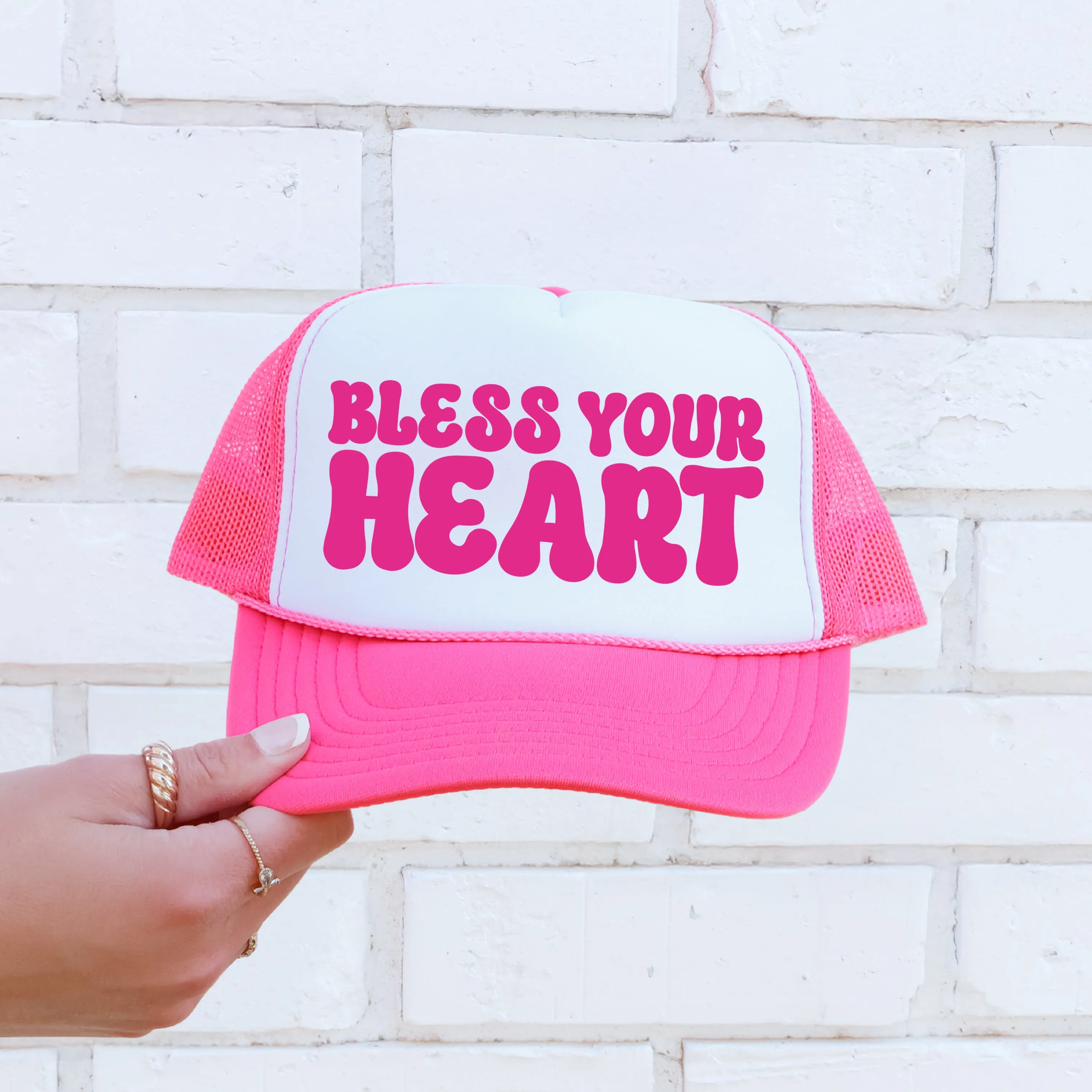 Bless Your Heart, Sassy, Funny, Bright Pink Snapback Trucker Hat sold by Refinery Number One product image thumbnail 2