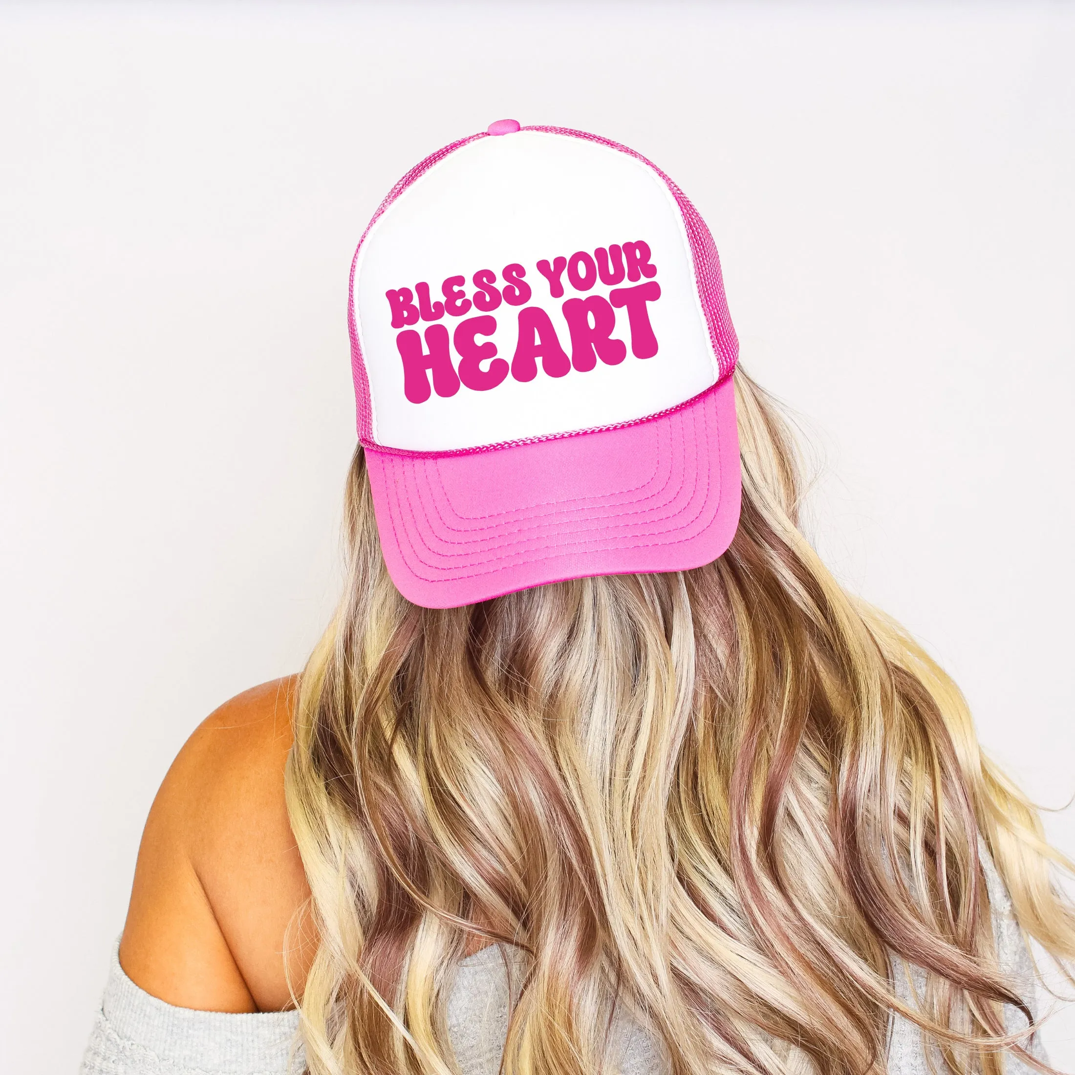 Bless Your Heart, Sassy, Funny, Bright Pink Snapback Trucker Hat sold by Refinery Number One product image thumbnail 3
