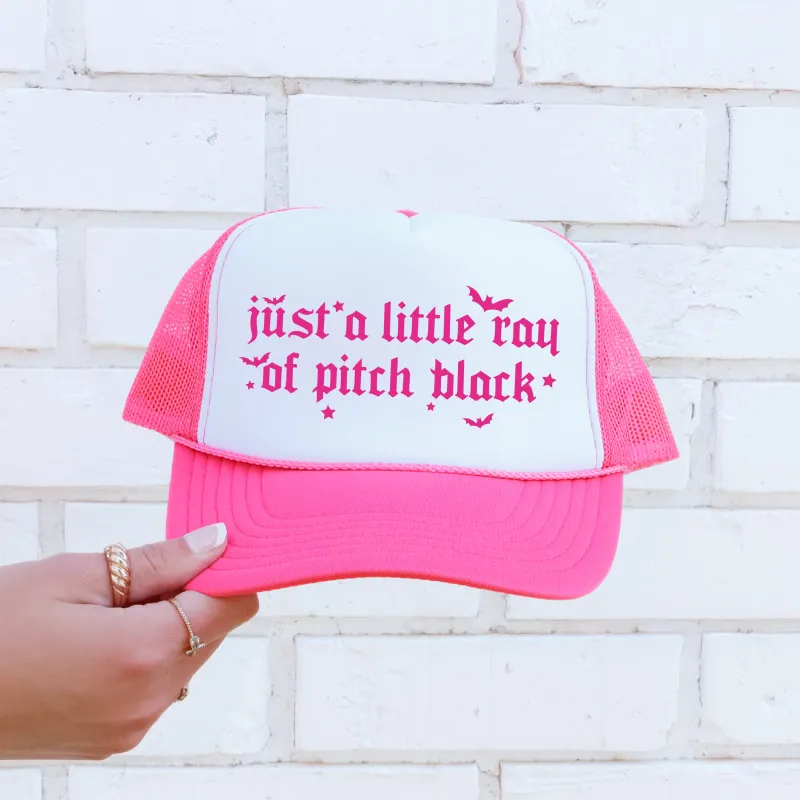 Just A Little Ray Of Pitch Black, Sassy, Funny, Bright Pink Snapback Trucker Hat sold by Refinery Number One