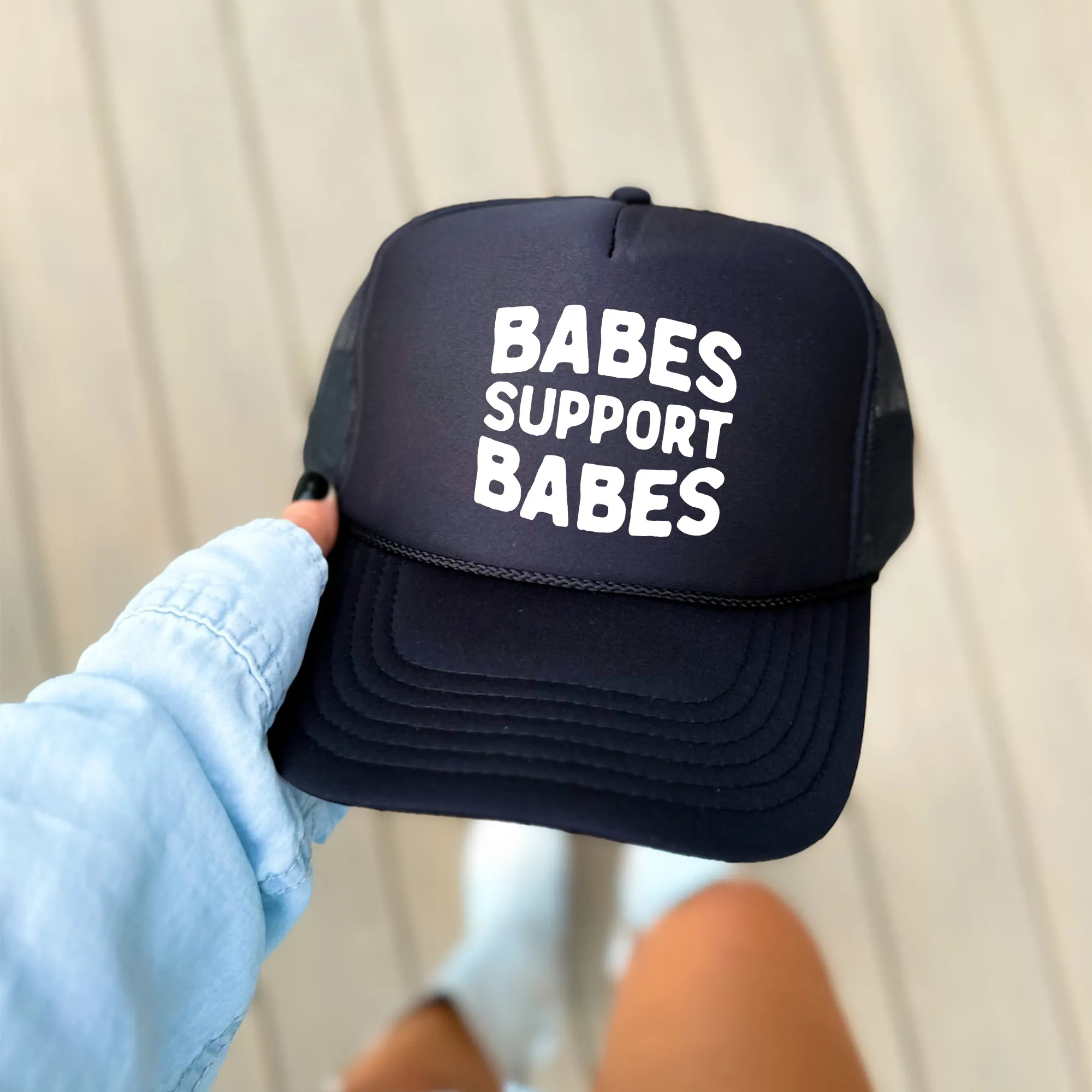 Babes Support Babes, Sassy, Funny, Black Snapback Trucker Hat sold by Refinery Number One product image thumbnail 2