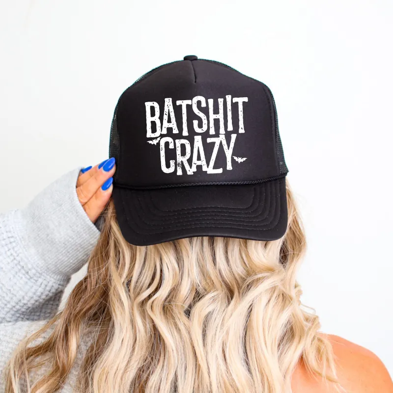 Batshit Crazy, Sassy, Funny, Halloween, Black Snapback Trucker Hat sold by Refinery Number One