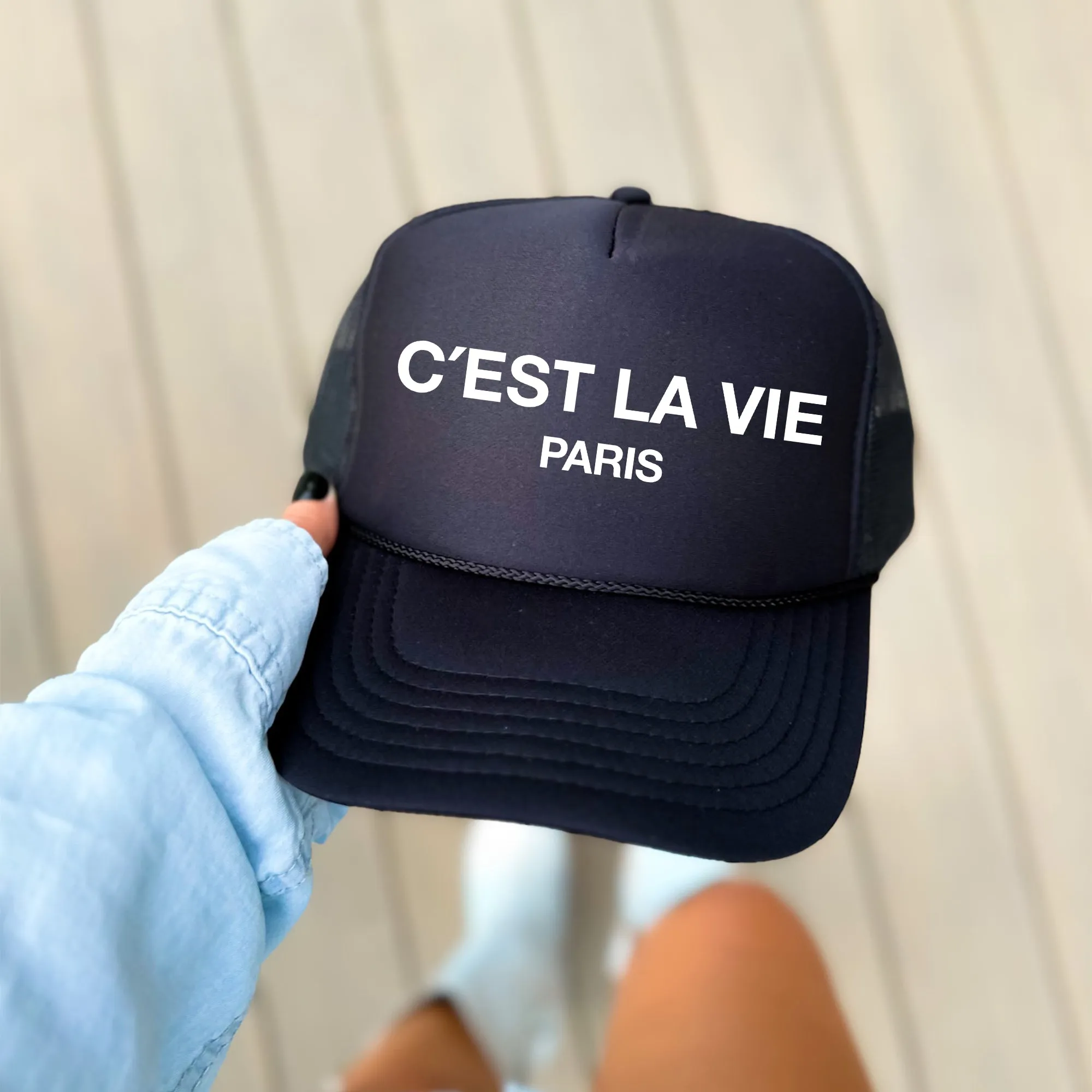 C'est La Vie, Paris, Sassy, Funny, Black Snapback Trucker Hat sold by Refinery Number One product image thumbnail 3