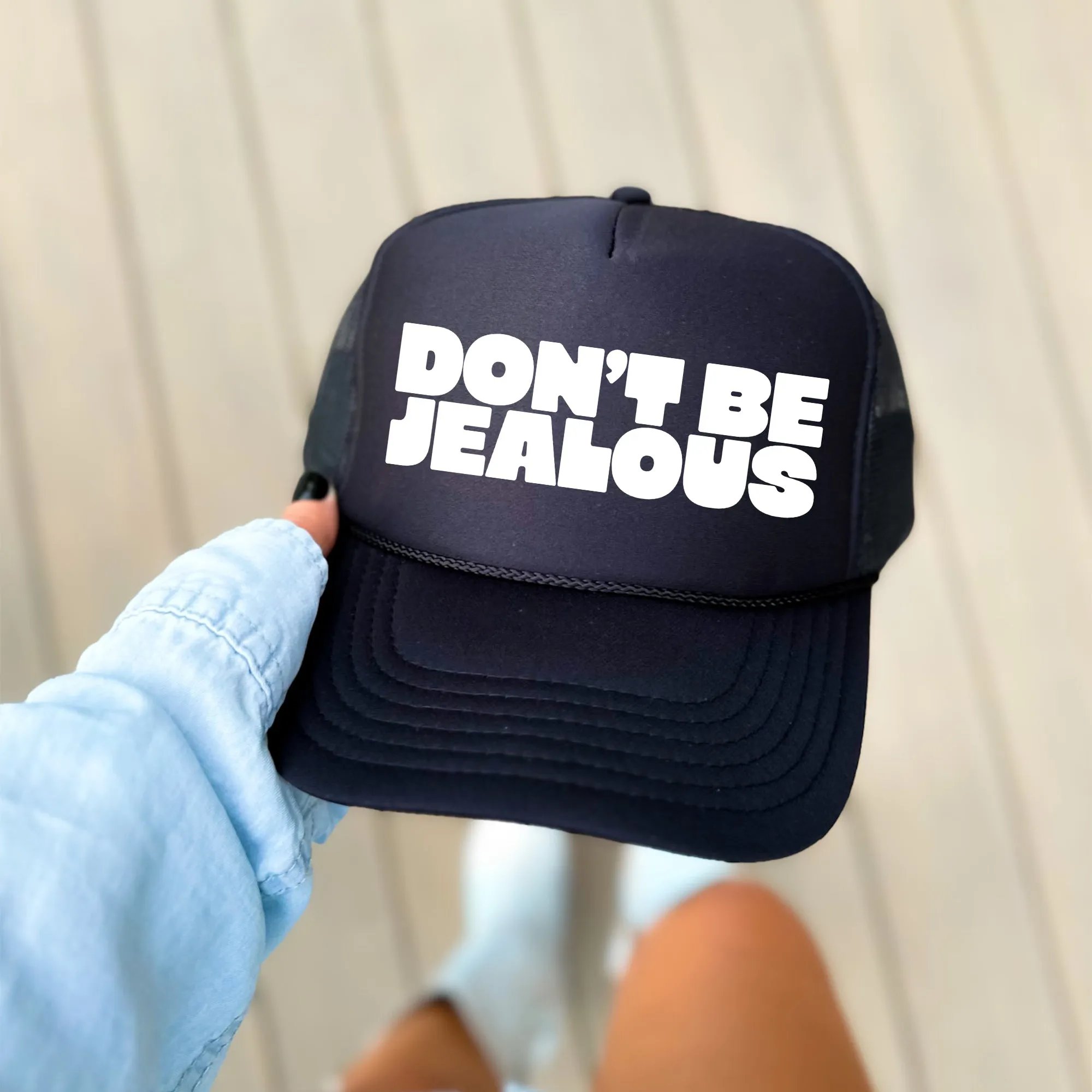 Don't Be Jealous, Sassy, Funny, Black Snapback Trucker Hat sold by Refinery Number One product image thumbnail 2