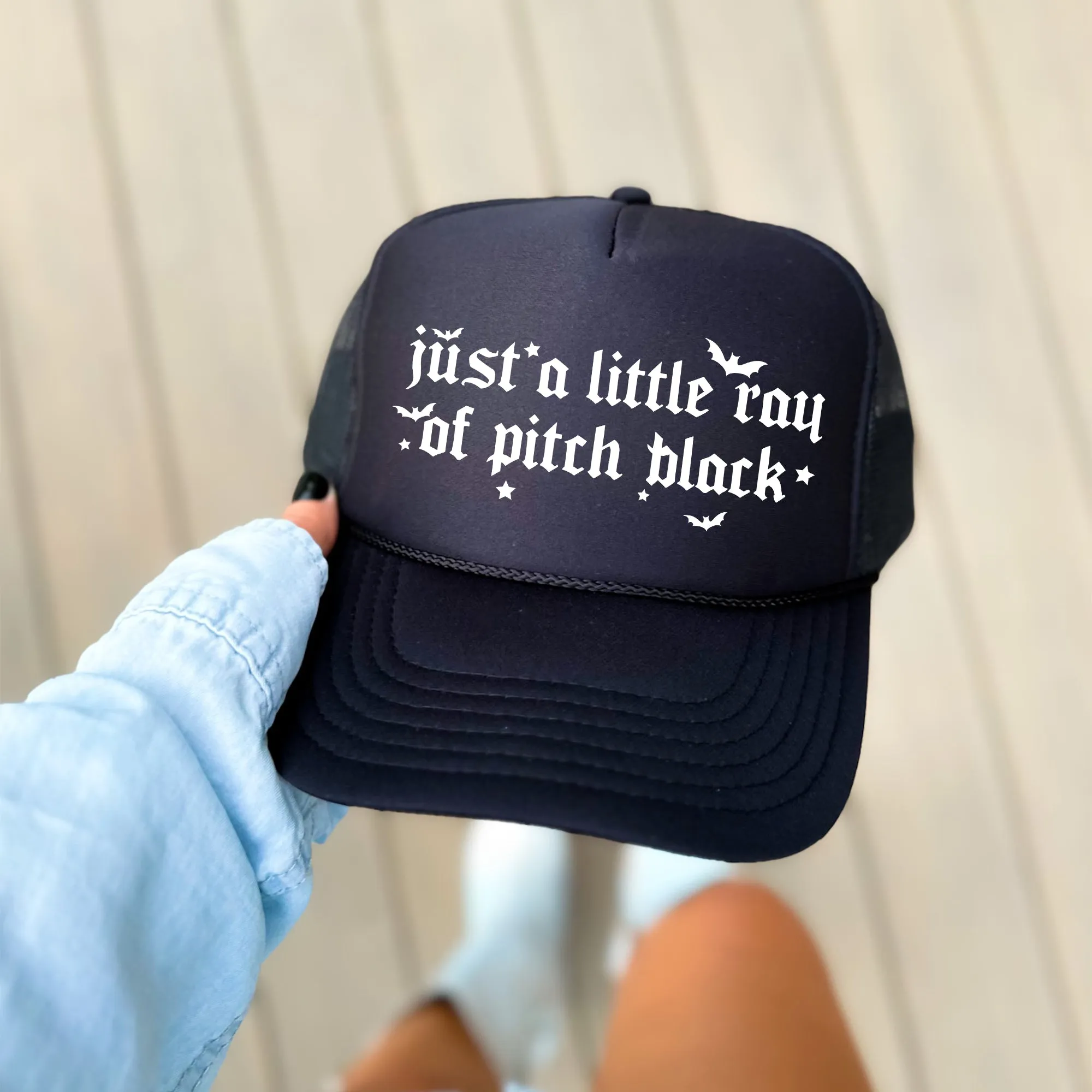 Just A Little Ray Of Pitch Black, Sassy, Funny, Halloween, Black Snapback Trucker Hat sold by Refinery Number One product image thumbnail 3
