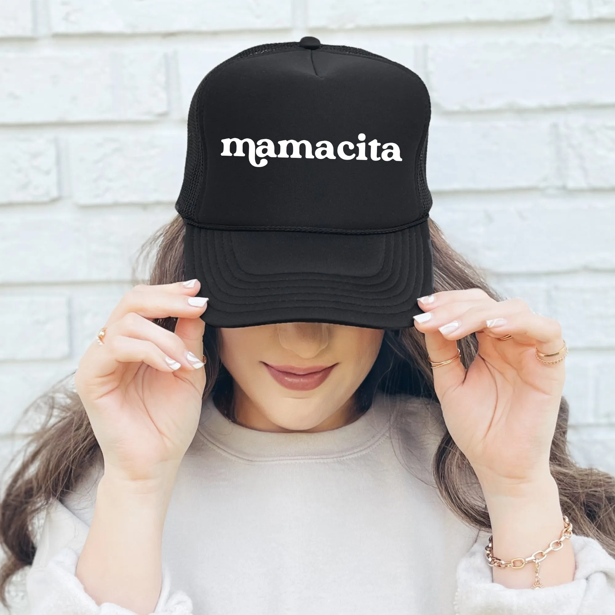 Mamacita, Sassy, Funny, Black Snapback Trucker Hat sold by Refinery Number One