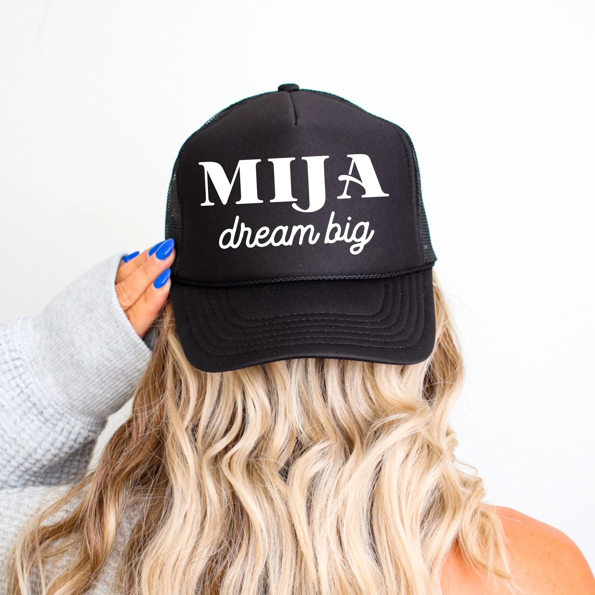 Mija Dream Big, Sassy, Funny, Black Snapback Trucker Hat sold by Refinery Number One product image thumbnail 3