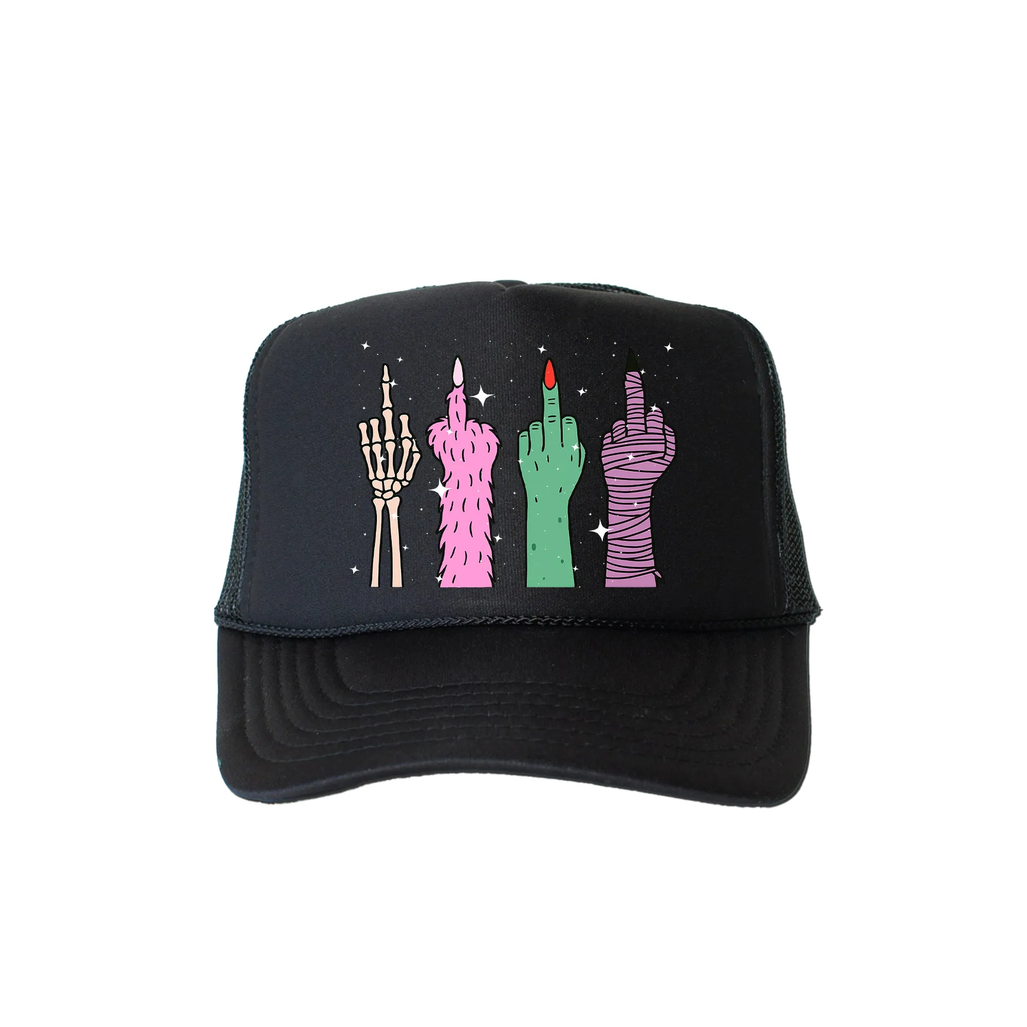 Monster, Middle Finger, Sassy, Funny, Halloween, Black Snapback Trucker Hat sold by Refinery Number One product image thumbnail 4