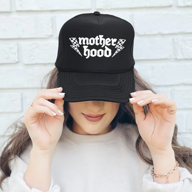 Mother Hood, Lightning Bolt, Sassy, Funny, Black Snapback Trucker Hat sold by Refinery Number One