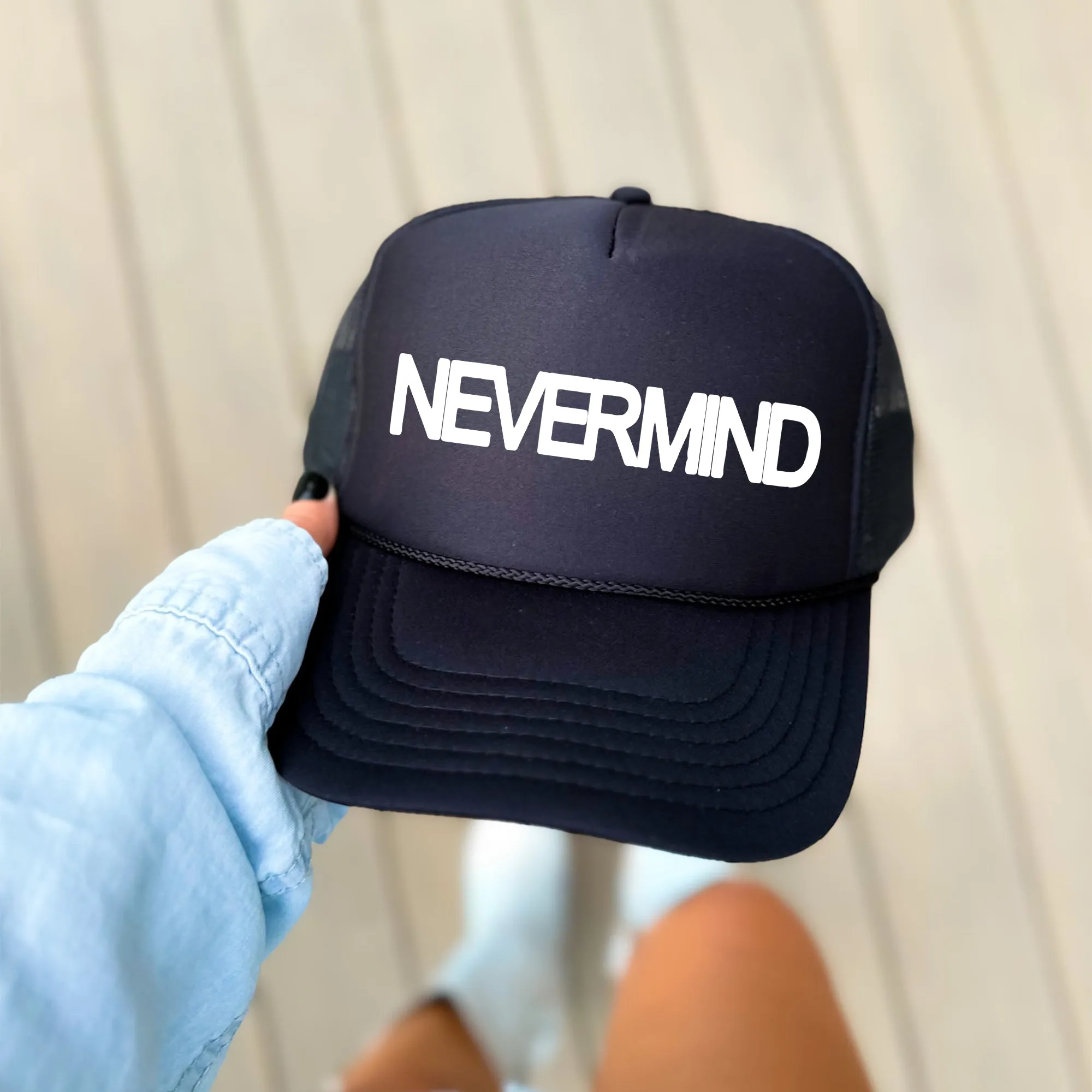 Nevermind, Sassy, Funny, Black Snapback Trucker Hat sold by Refinery Number One product image thumbnail 2