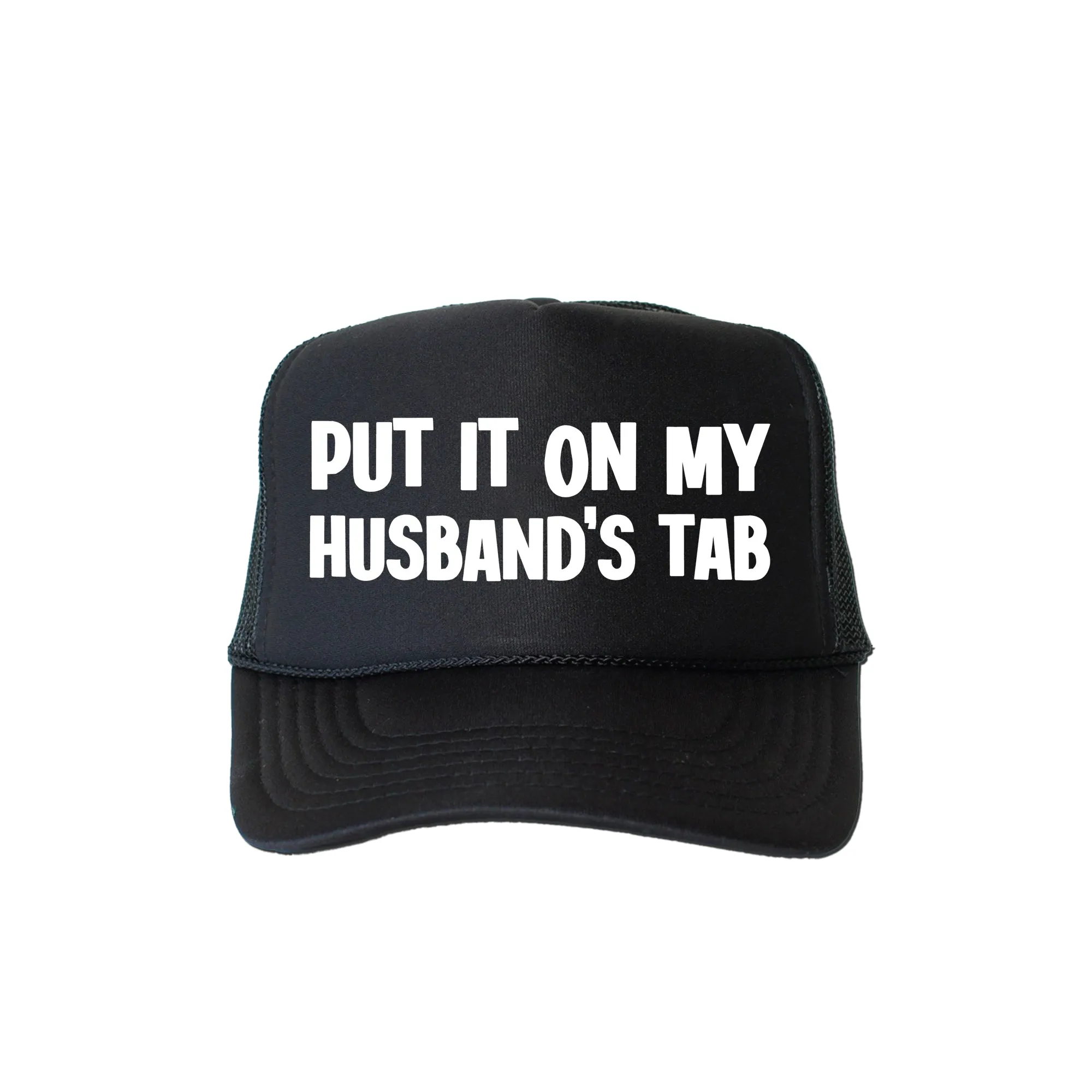 Put It on My Husband’s Tab, Sassy, Funny, Black Snapback Trucker Hat sold by Refinery Number One product image thumbnail 4