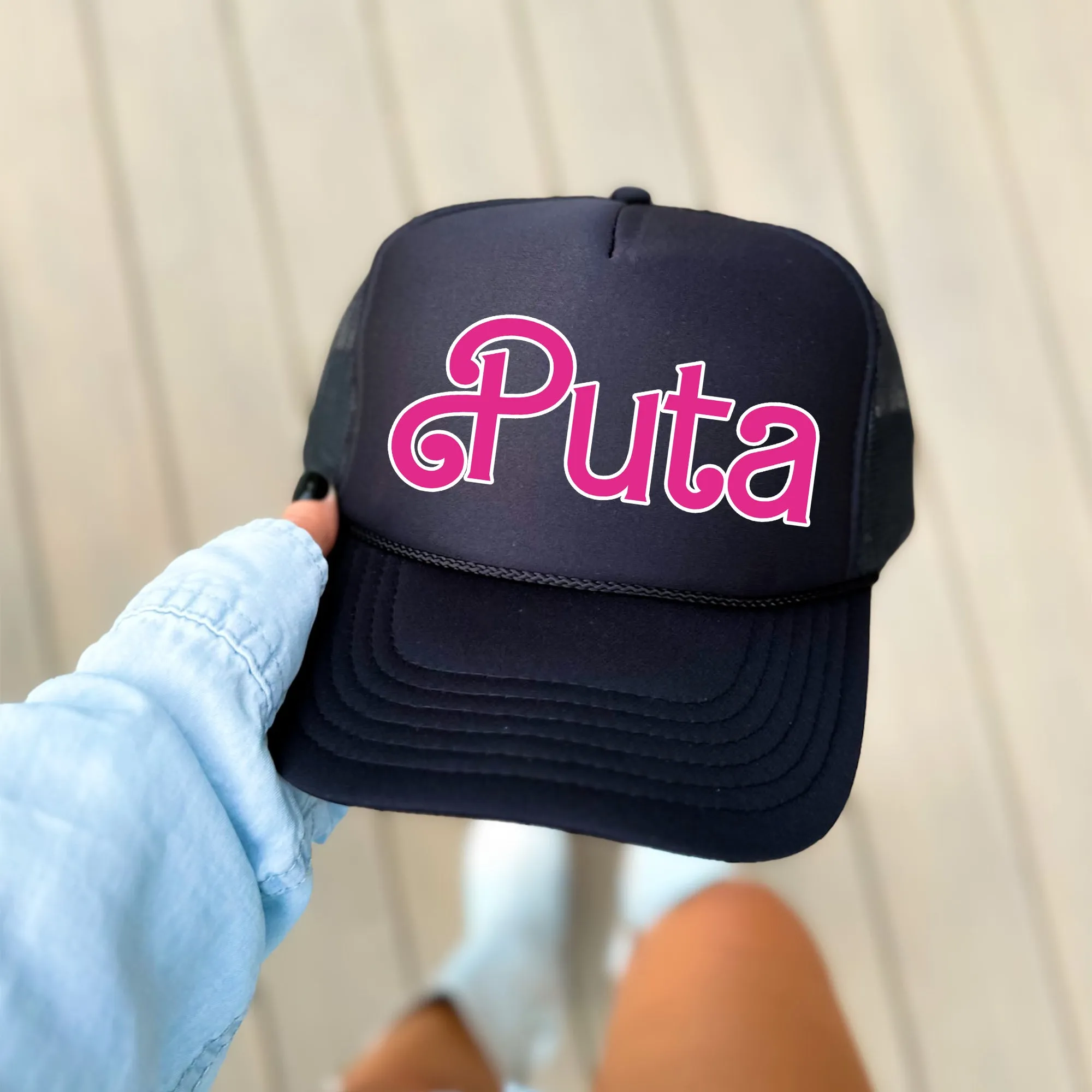 Puta, Sassy, Funny, Black Snapback Trucker Hat sold by Refinery Number One product image thumbnail 3