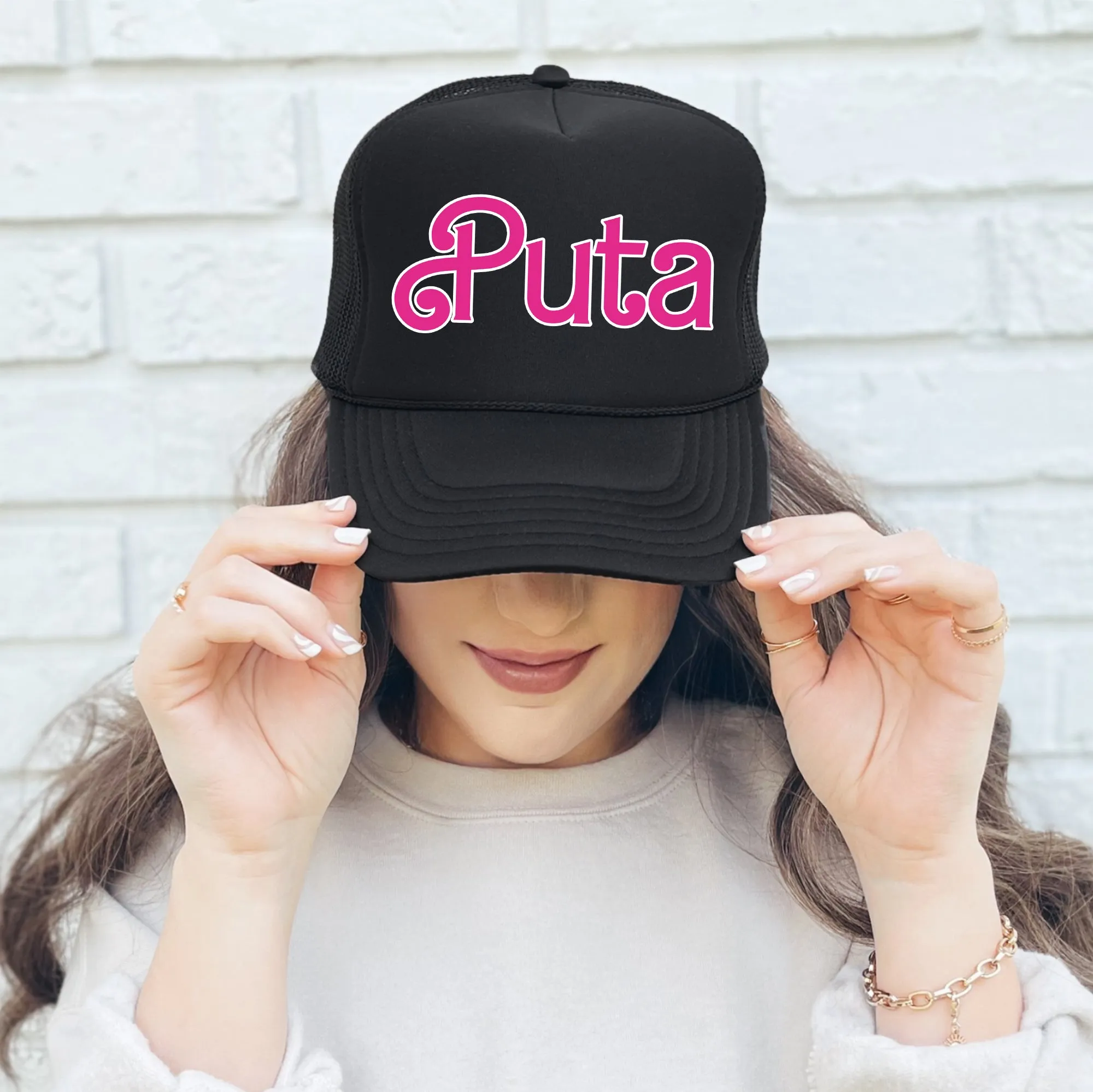 Puta, Sassy, Funny, Black Snapback Trucker Hat sold by Refinery Number One product image thumbnail 2