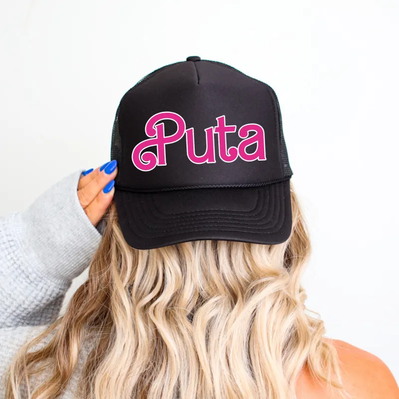Puta, Sassy, Funny, Black Snapback Trucker Hat sold by Refinery Number One