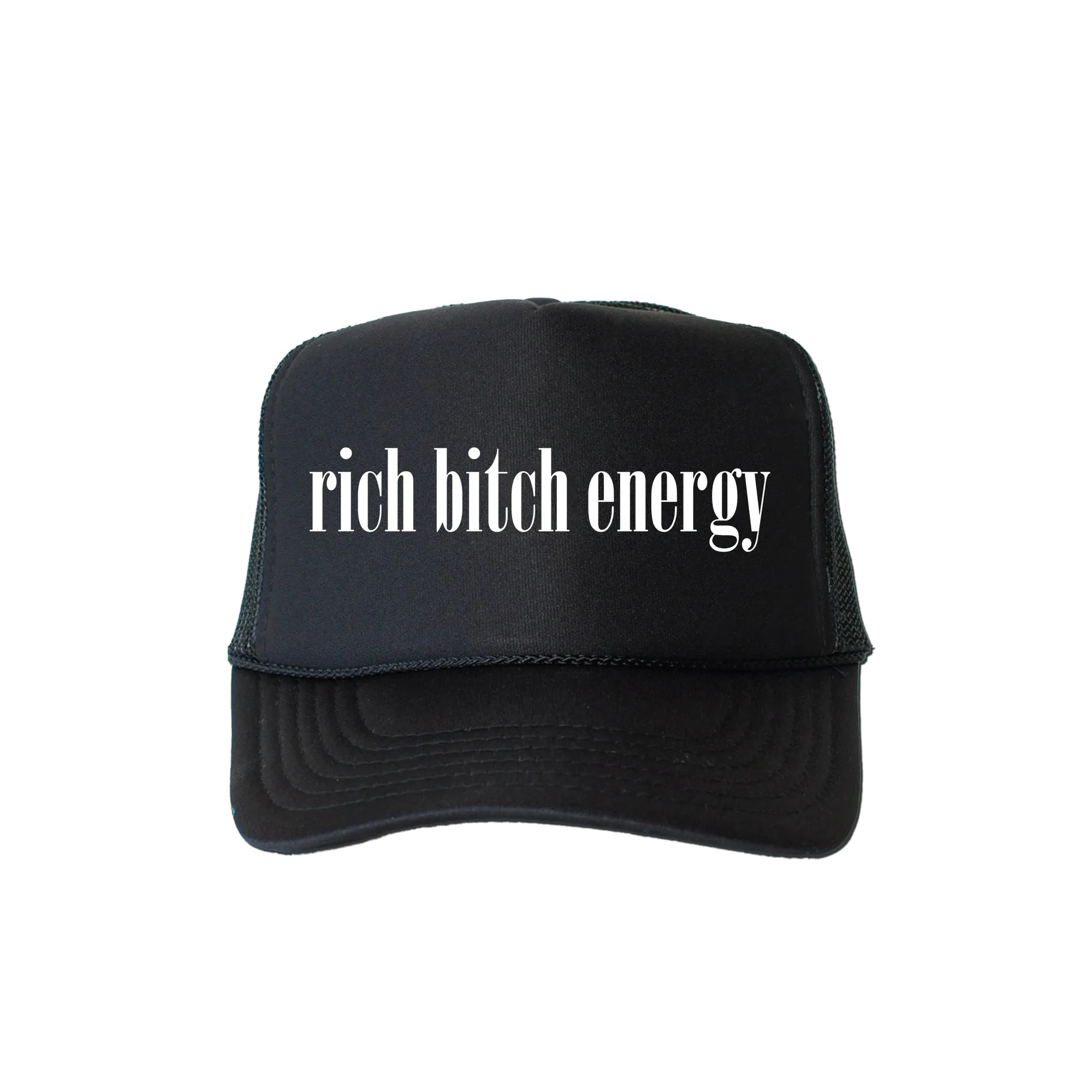 Rich Bitch Energy, Sassy, Funny, Black Snapback Trucker Hat sold by Refinery Number One product image thumbnail 4
