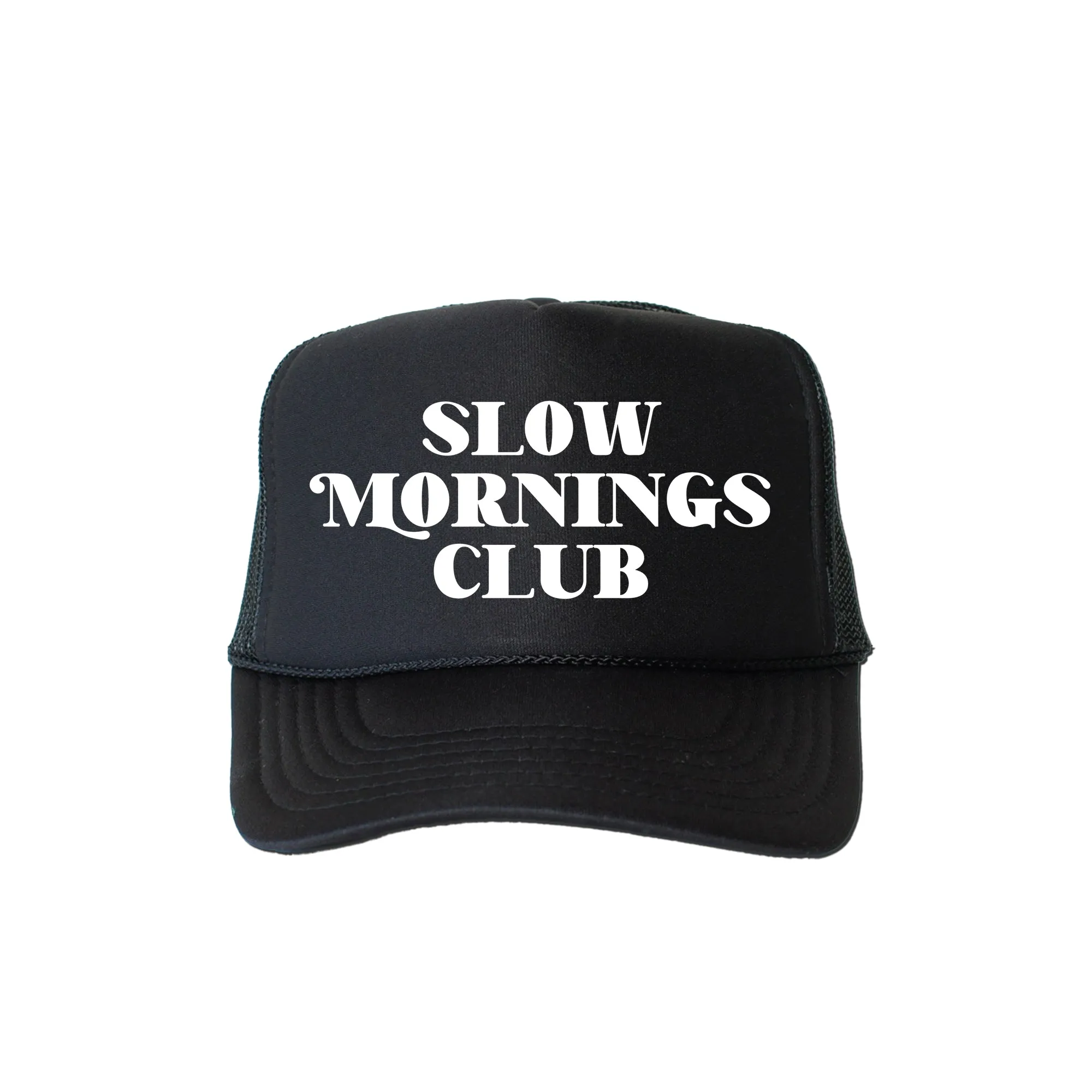 Slow Mornings Club, Black Snapback Trucker Hat sold by Refinery Number One product image thumbnail 4