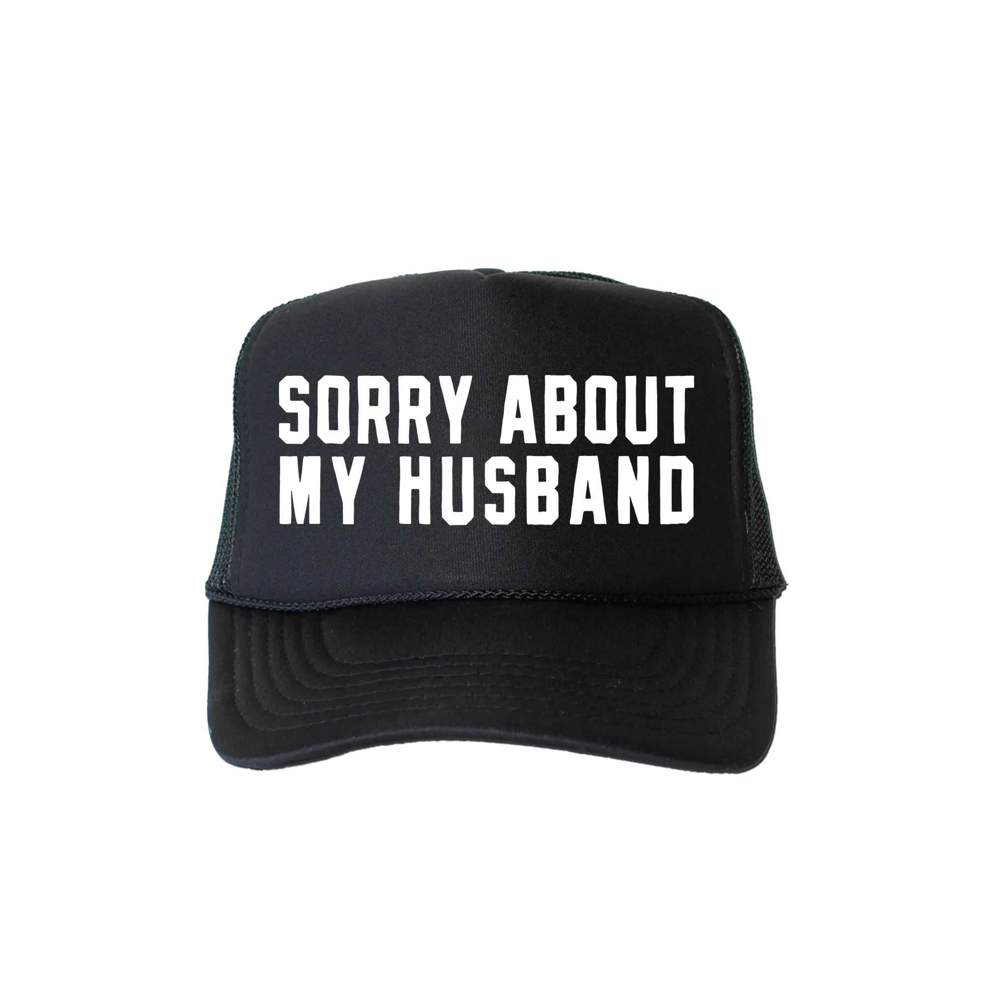 Sorry About My Husband, Sassy, Funny, Black Snapback Trucker Hat sold by Refinery Number One product image thumbnail 4