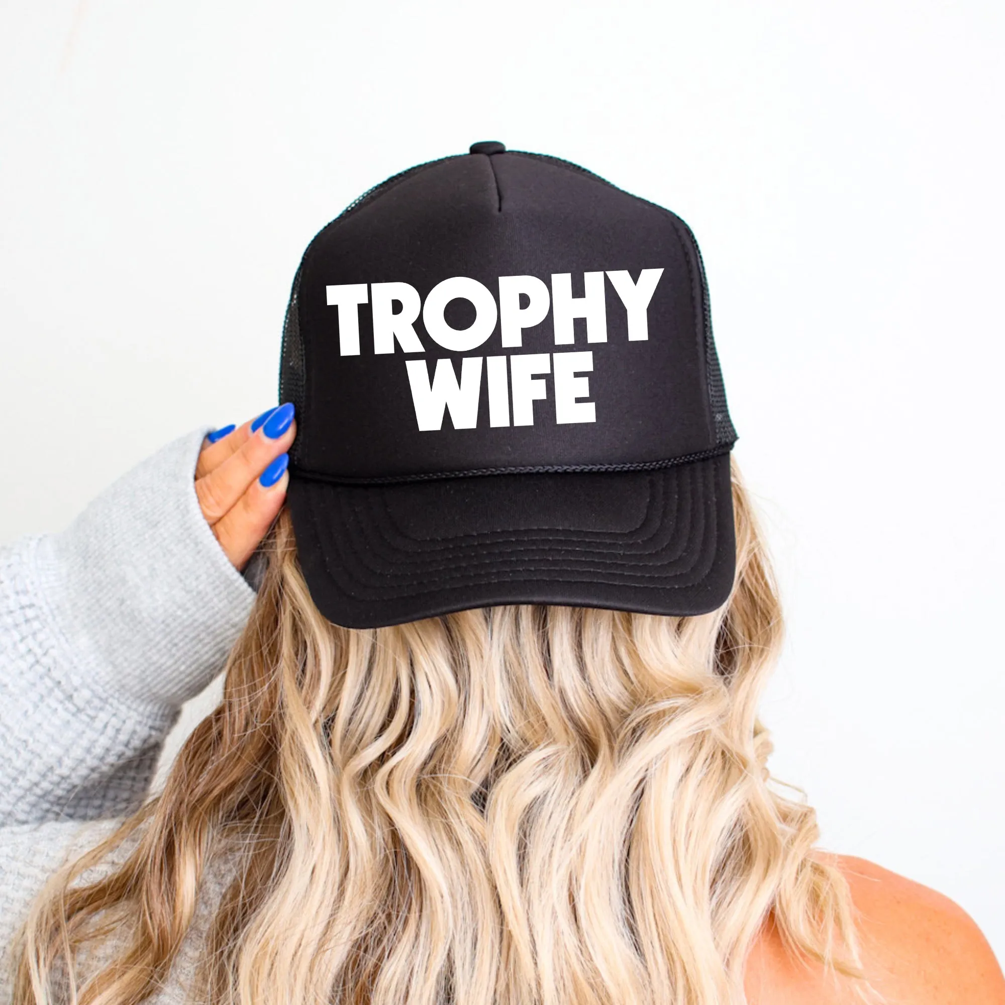 Trophy Wife Sassy Funny Bold Statement About Modern Relationships And Confidence Trucker Hat sold by Refinery Number One product image thumbnail 3