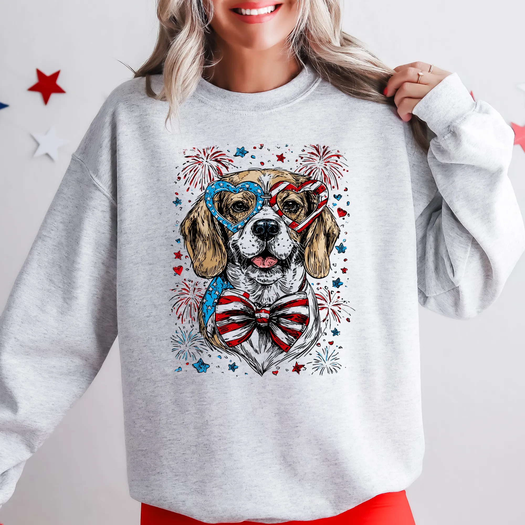 Beagle Patriotic Dog, USA, America, Pet Lover, 4th of July Sweatshirt sold by Refinery Number One product image thumbnail 2