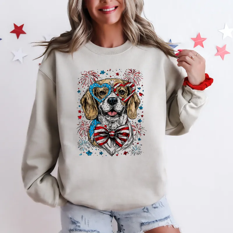 Beagle Patriotic Dog, USA, America, Pet Lover, 4th of July Sweatshirt sold by Refinery Number One