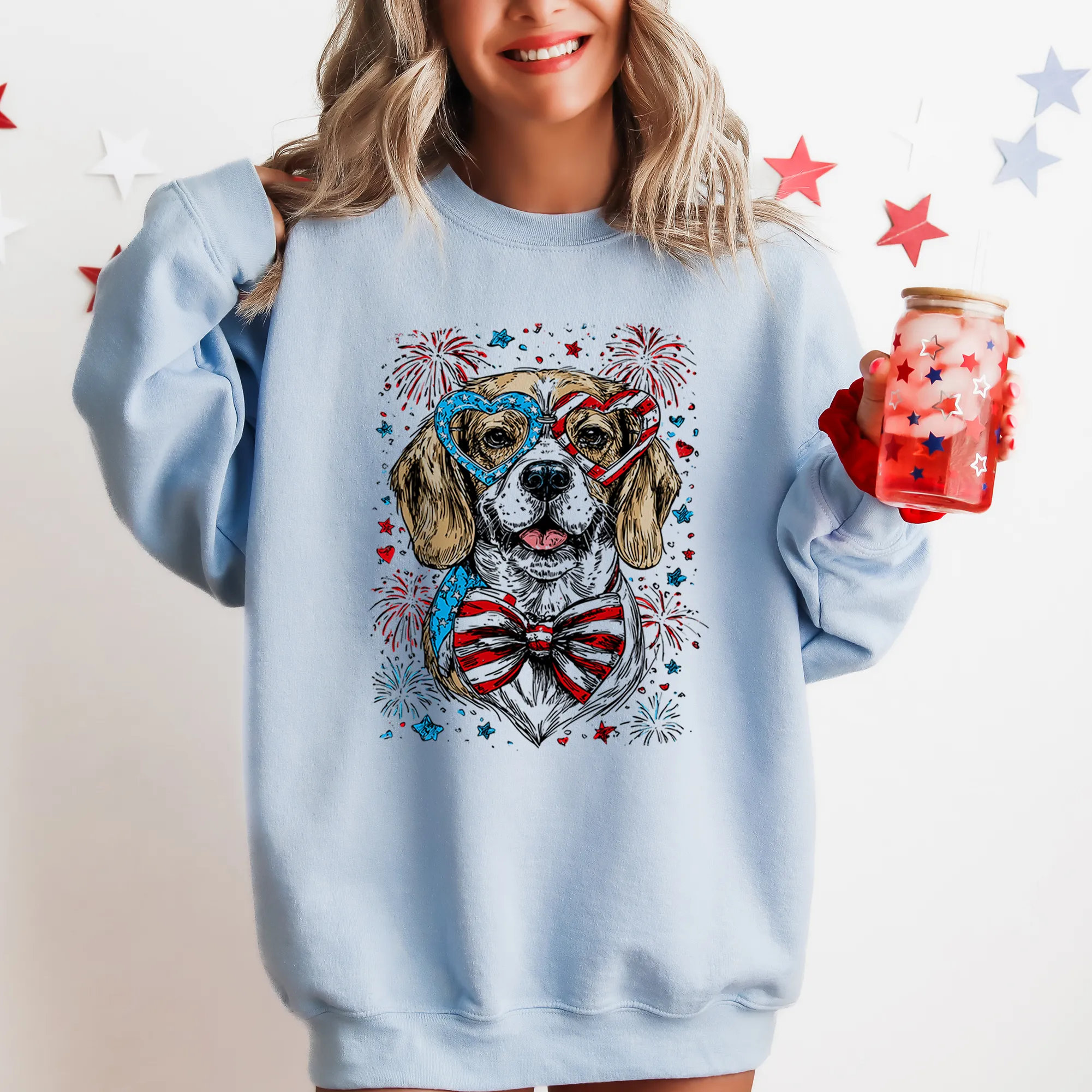 Beagle Patriotic Dog, USA, America, Pet Lover, 4th of July Sweatshirt sold by Refinery Number One product image thumbnail 3