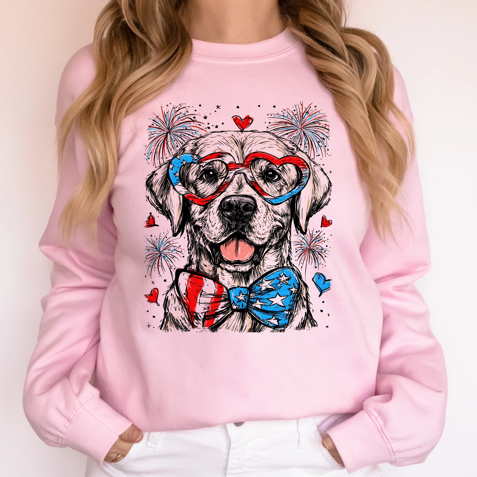Labrador Retriever Patriotic Dog, USA, America, Pet Lover, 4th of July Sweatshirt sold by Refinery Number One product image thumbnail 3