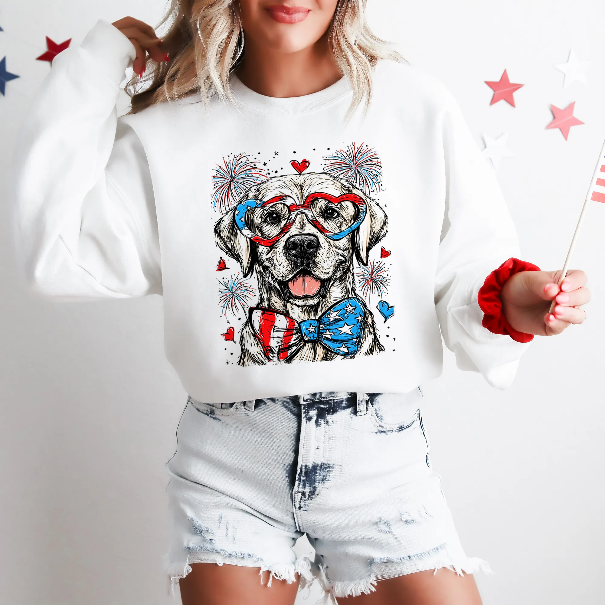 Labrador Retriever Patriotic Dog, USA, America, Pet Lover, 4th of July Sweatshirt sold by Refinery Number One product image thumbnail 5